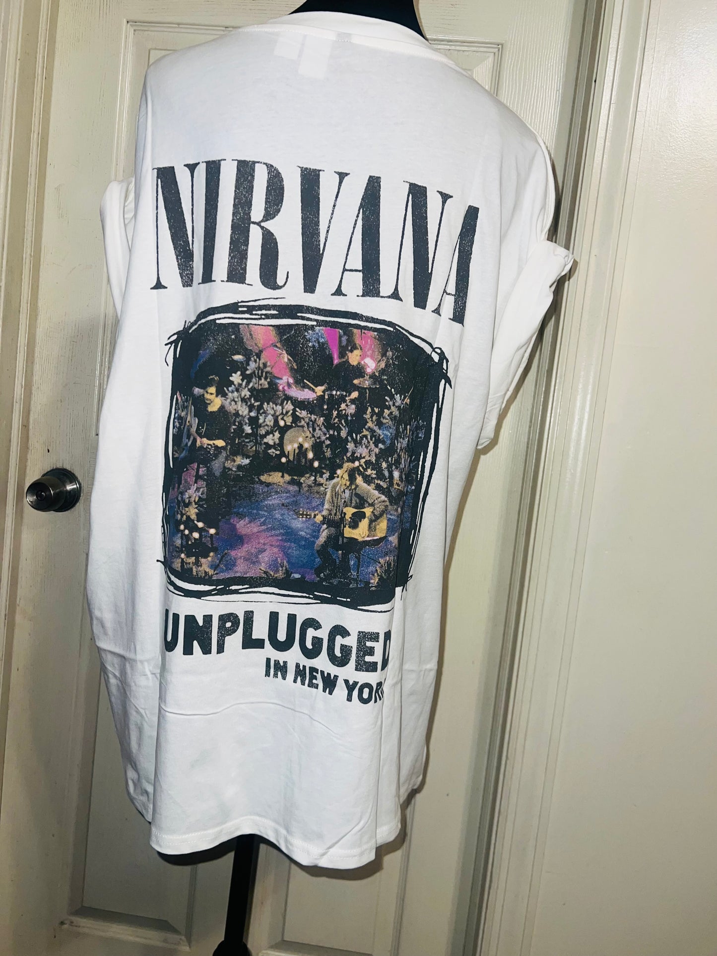 Nirvana Double Sided Oversized Distressed Tee