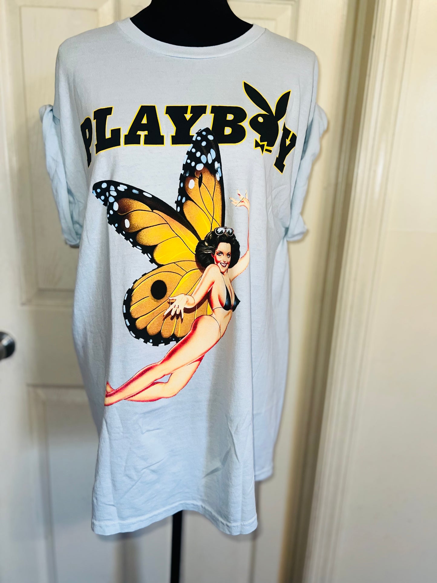 Playboy Double Sided Oversized Distressed Tee