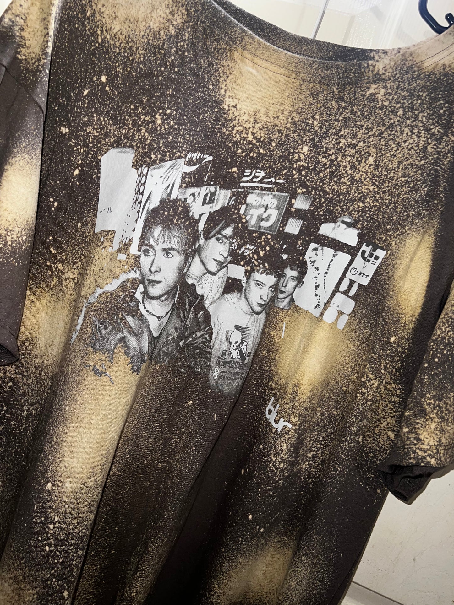 Bleached Blur Oversized Distressed Tee