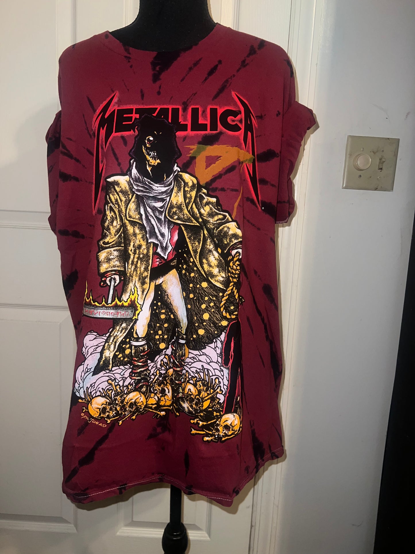 Metallica Tie Dye Double Sided Oversized Tee