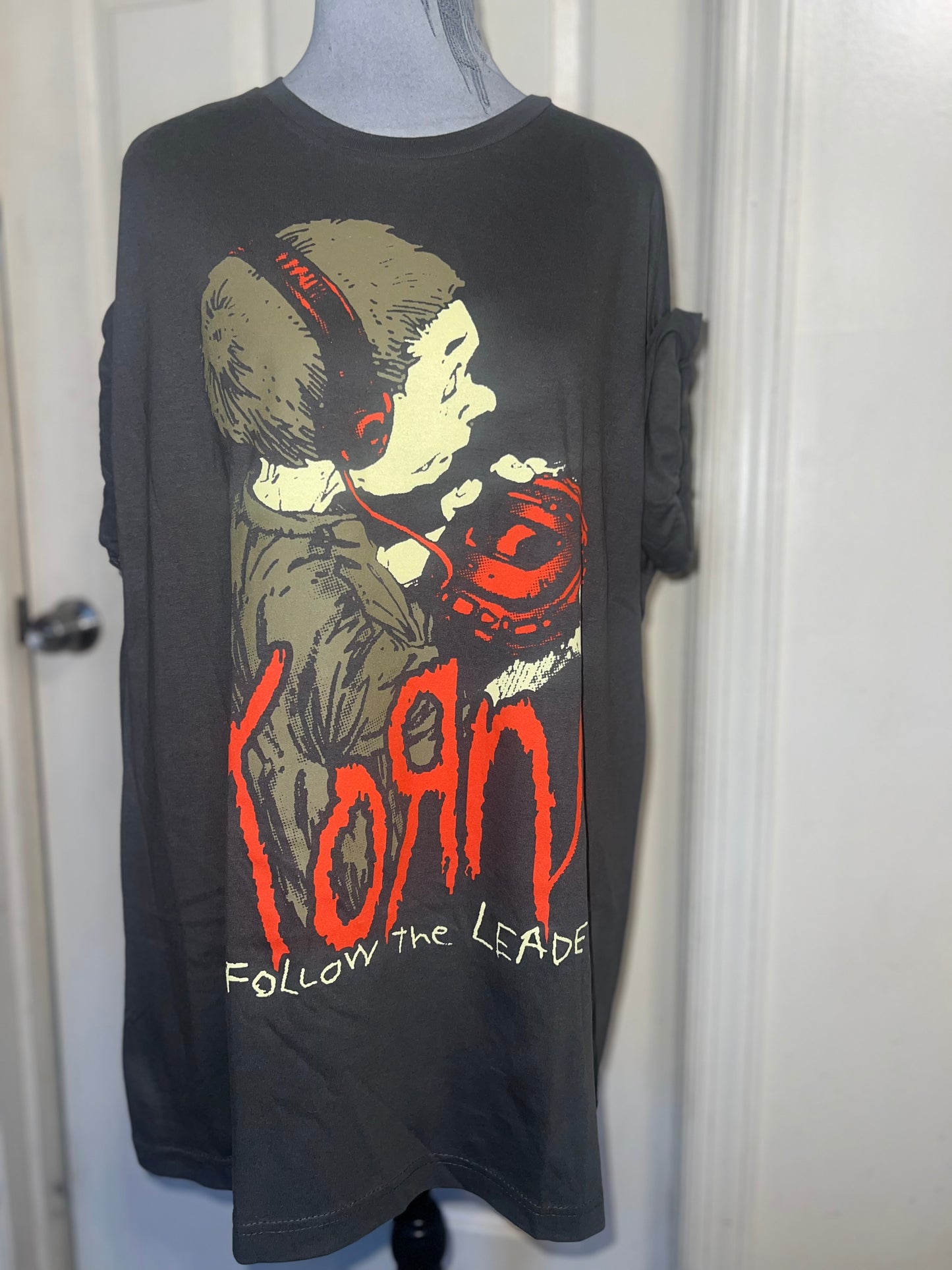 Korn Double Sided Oversized Distressed Tee