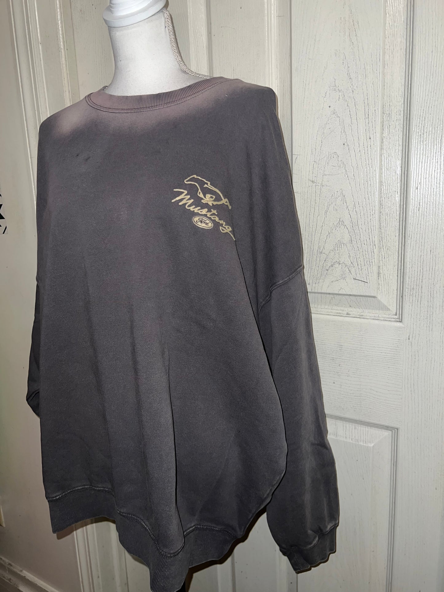 Ford Mustang Double Sided Oversized Distressed Sweatshirt