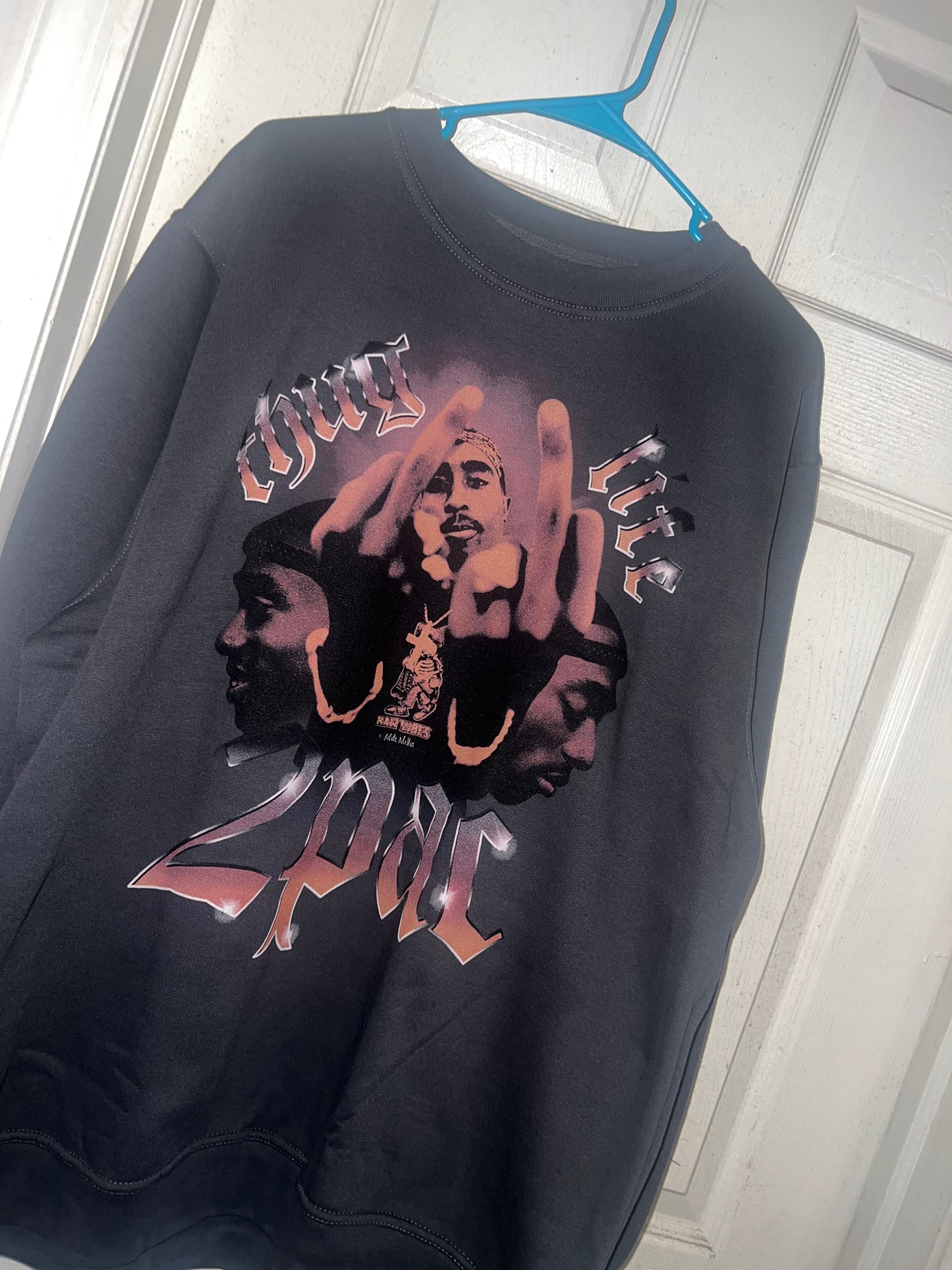 Tupac Oversized Distressed Sweatshirt