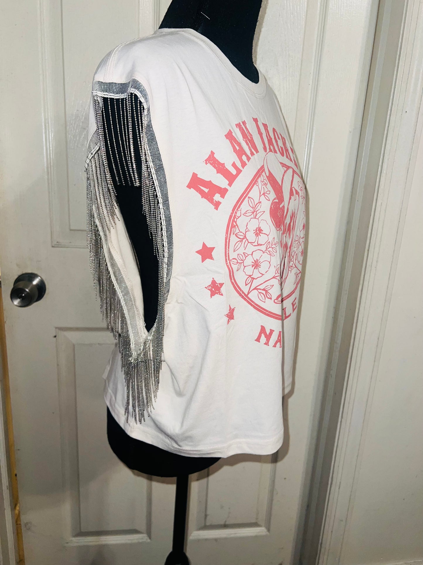Alan Jackson Oversized Metal Fringe Muscle Tee