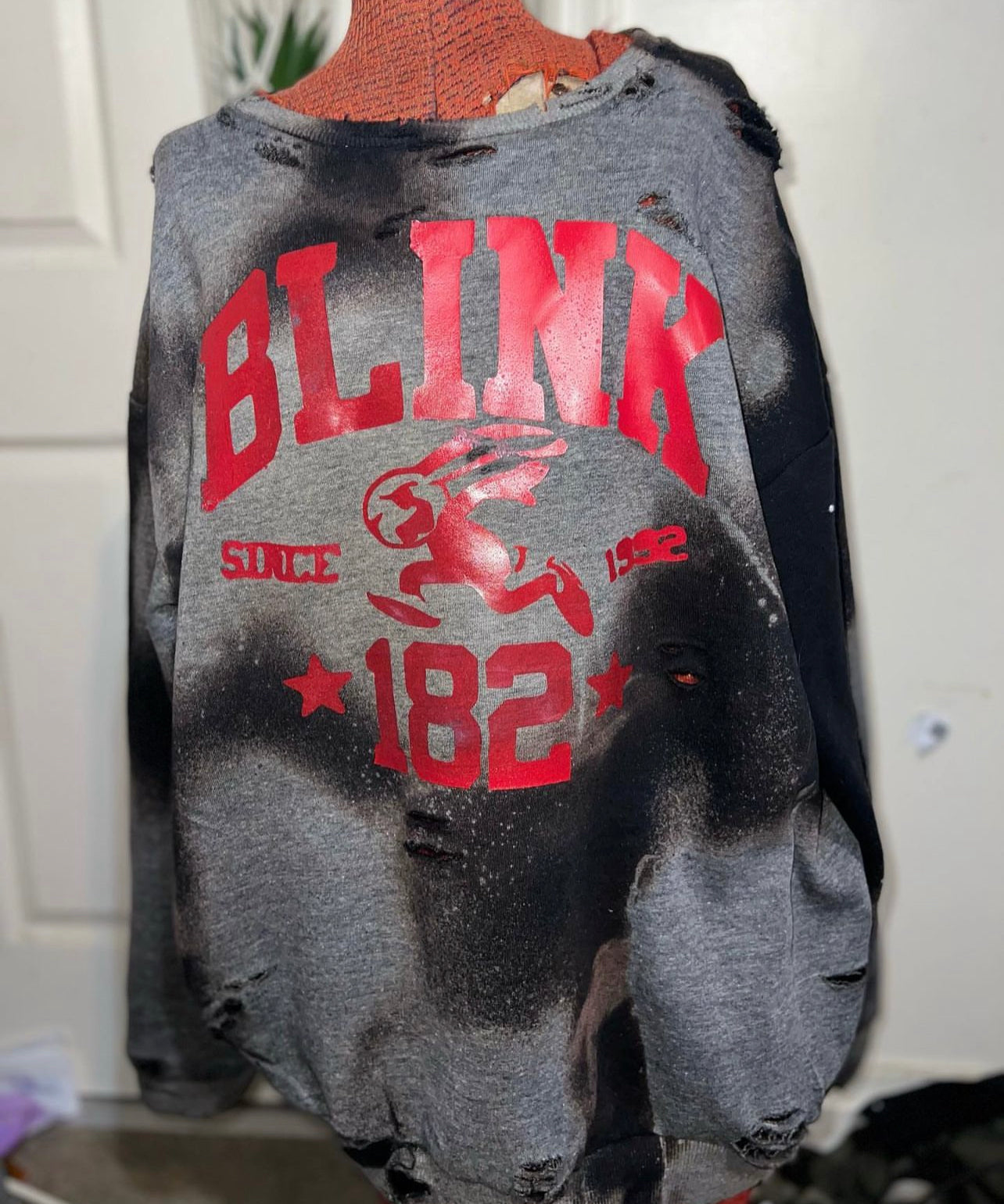 Blink 182 Oversized Distressed Sweatshirt