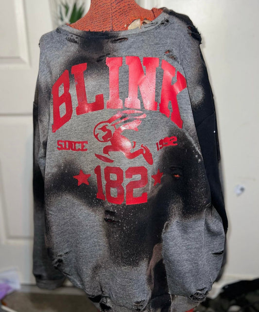 Blink 182 Oversized Distressed Sweatshirt