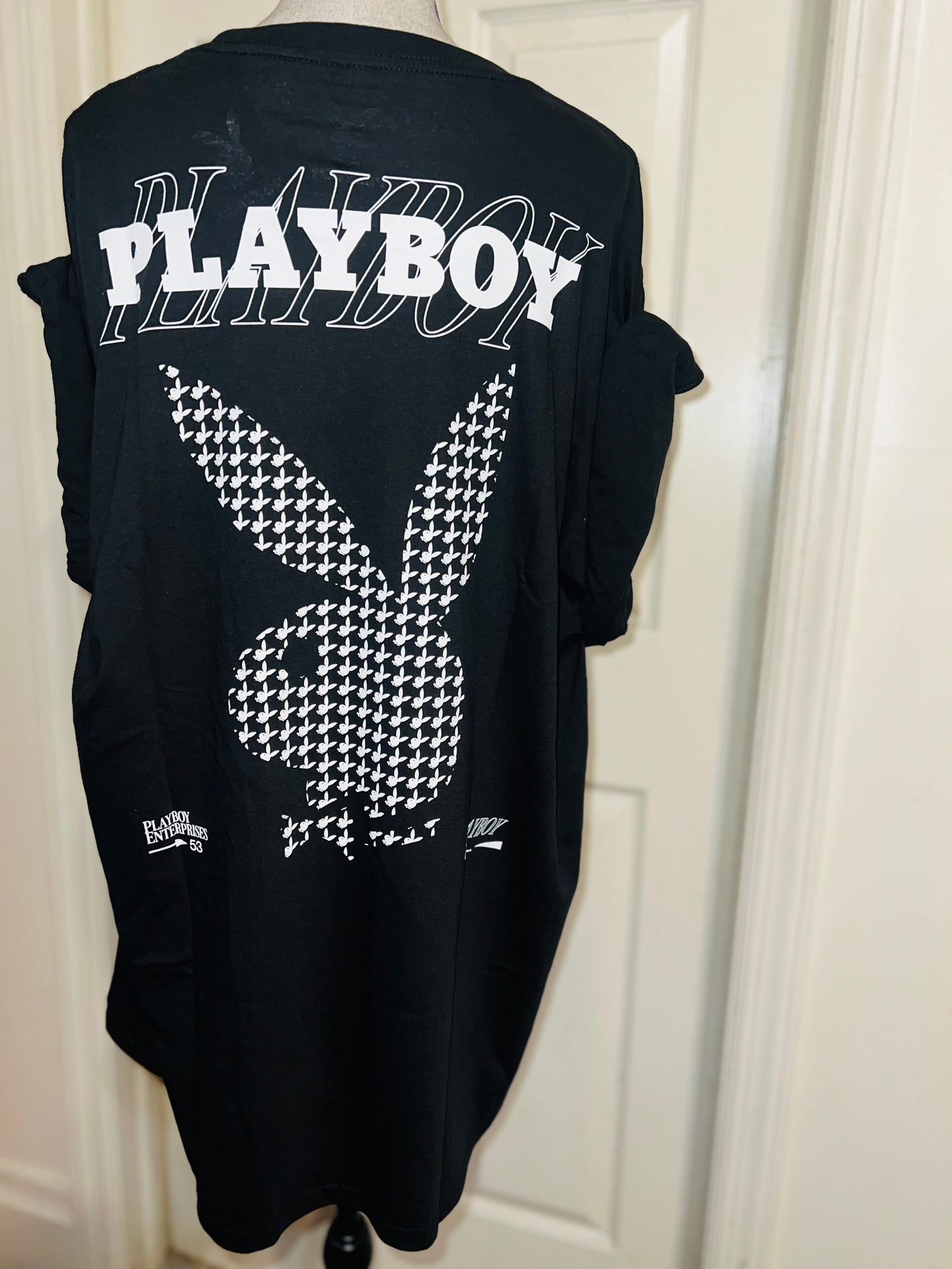 Playboy Double Sides Oversized Distressed Tee