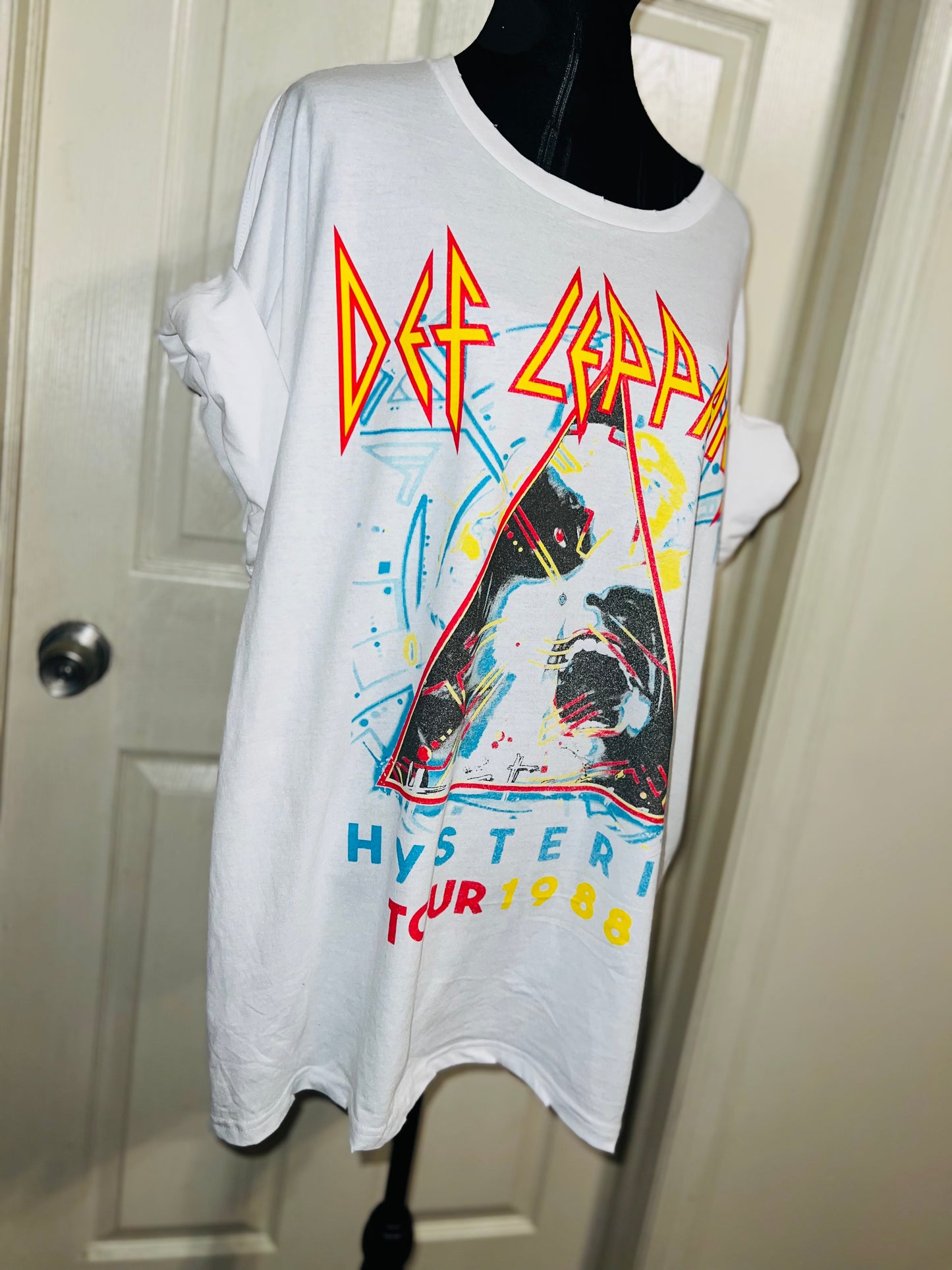 Def Leppard Double Sided Oversized Distressed Tee