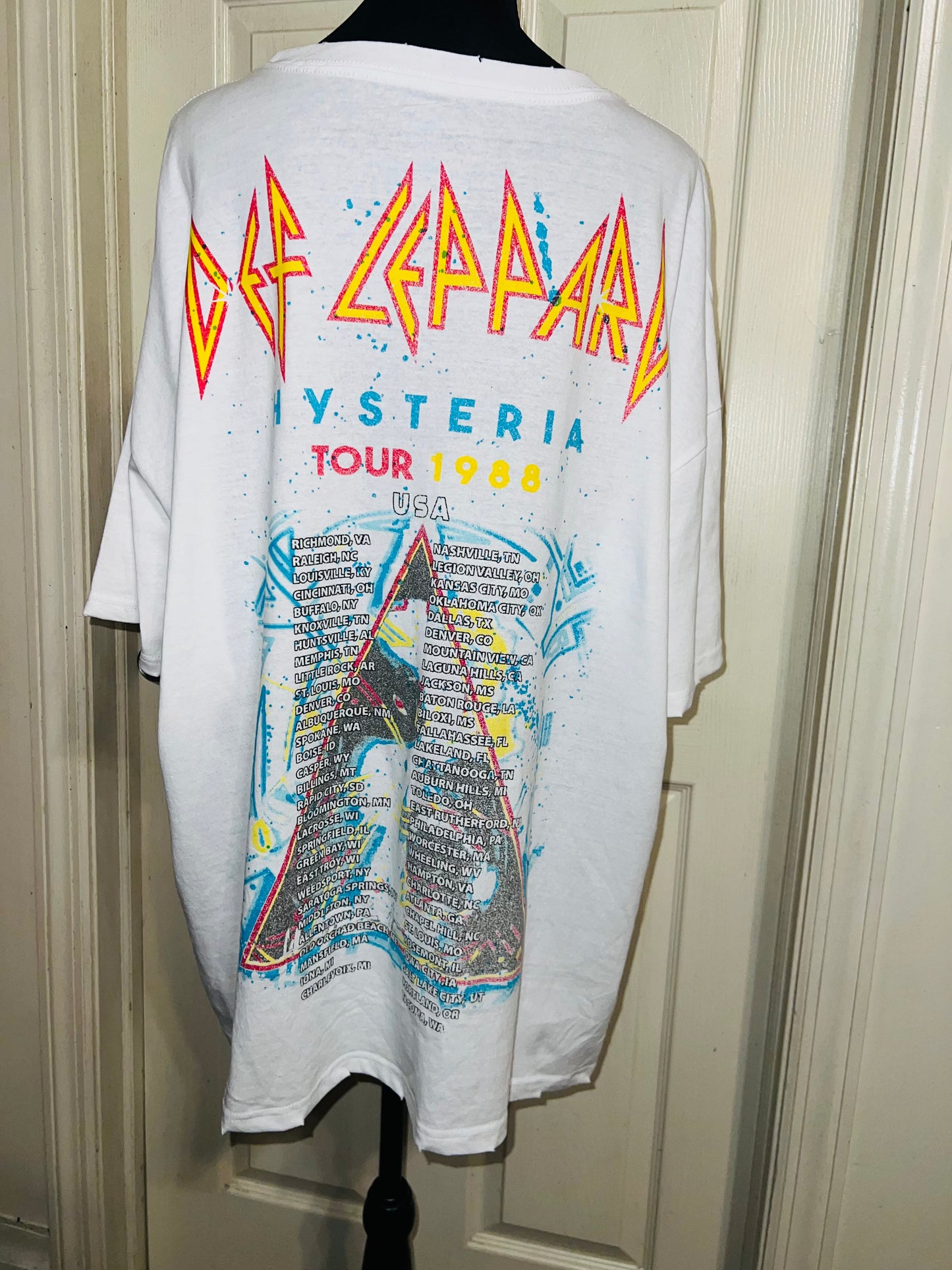 Def Leppard Double Sided Oversized Distressed Tee