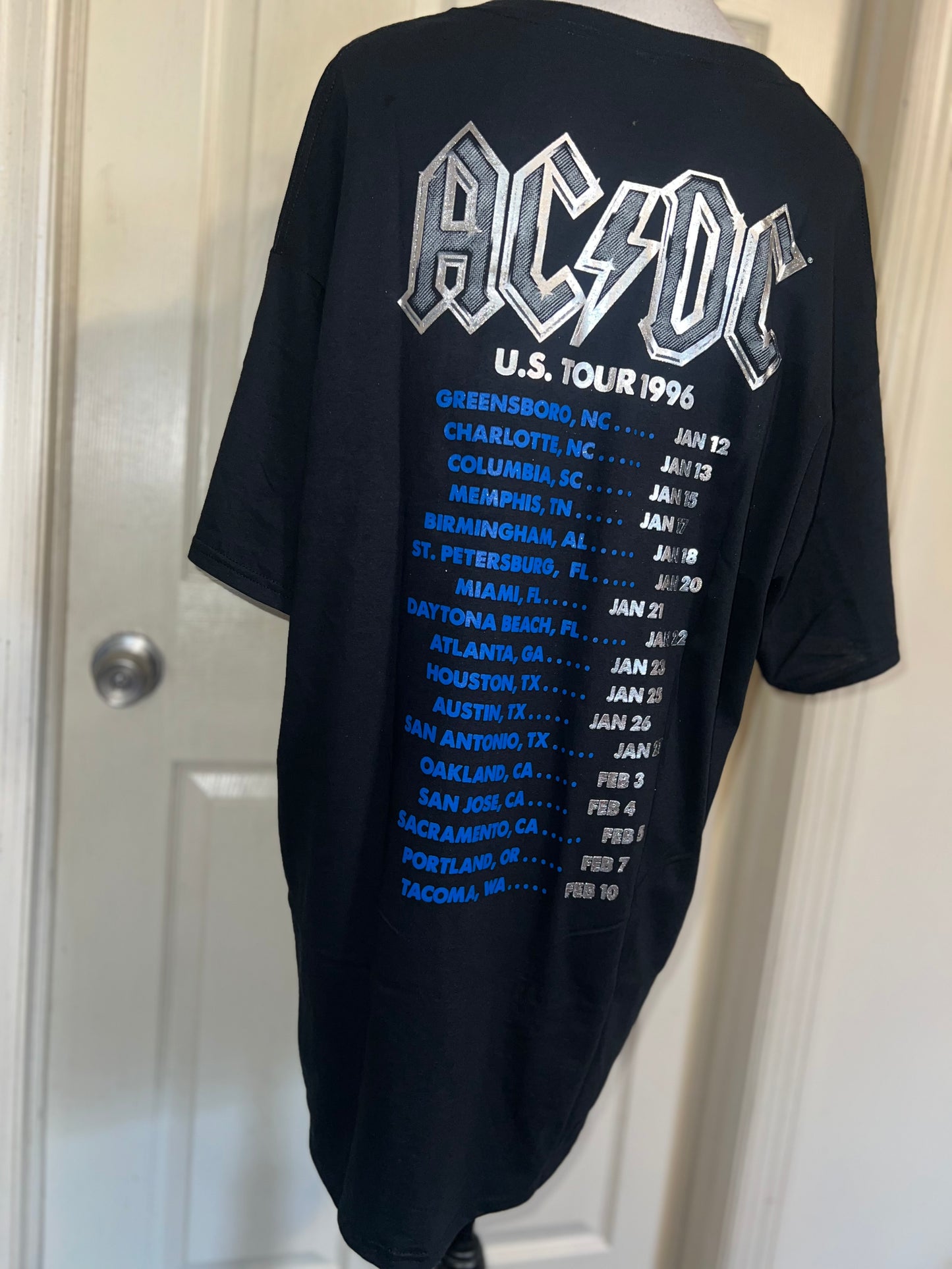 AC/DC Double Sided Oversized Distressed Tee