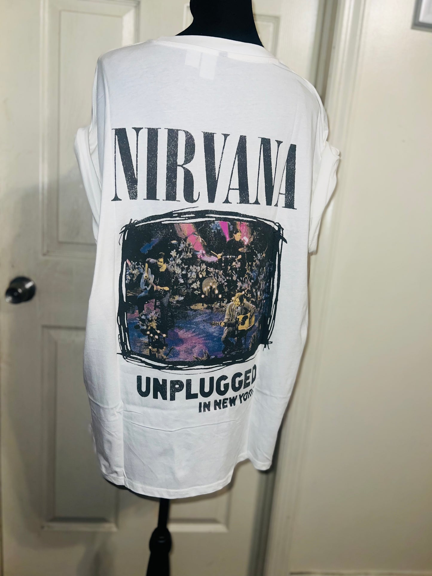 Nirvana Double Sided Oversized Distressed Tee