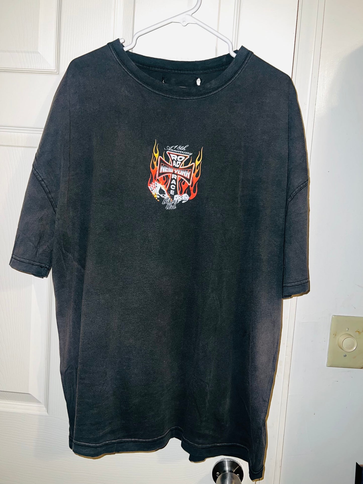 Bikers Club Road Race 18th Anniversary Vintage Oversized Distressed Tee