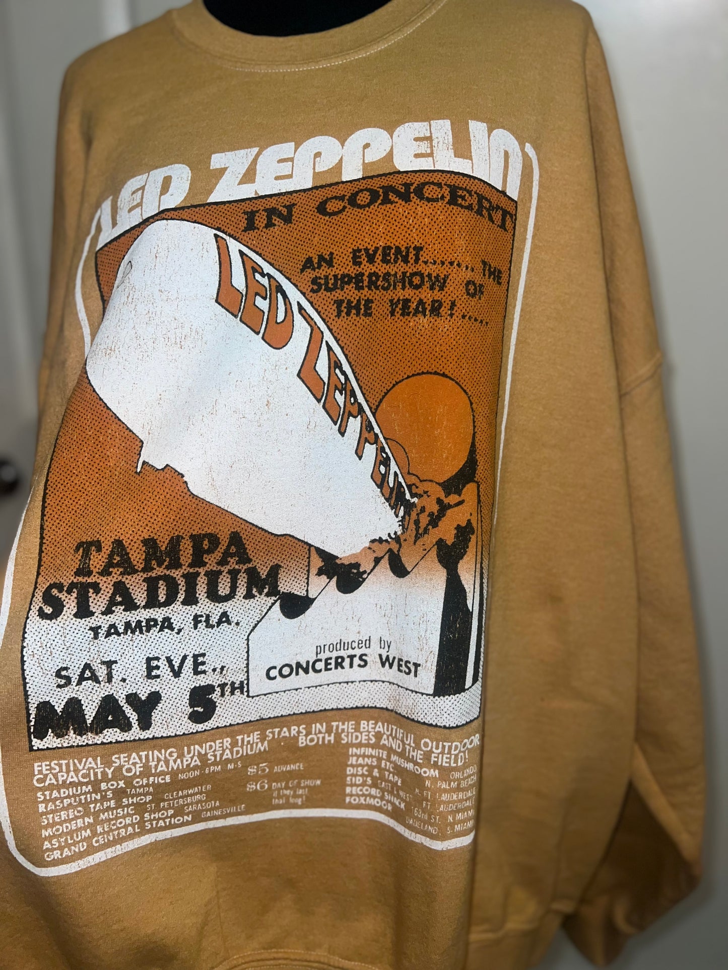 Led Zeppelin Oversized Distressed Sweatshirt