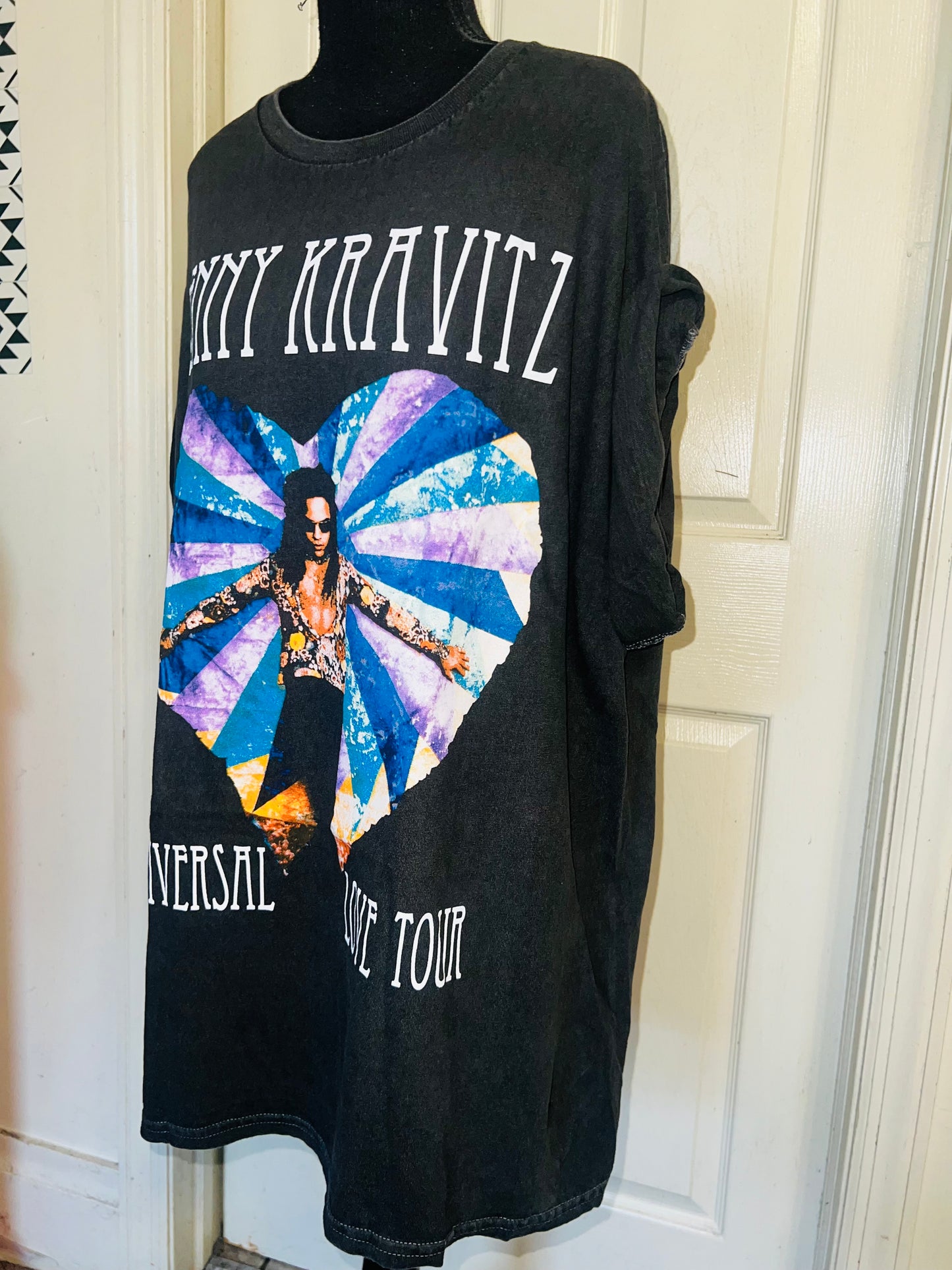 Lenny Kravitz Oversized Distressed Tee