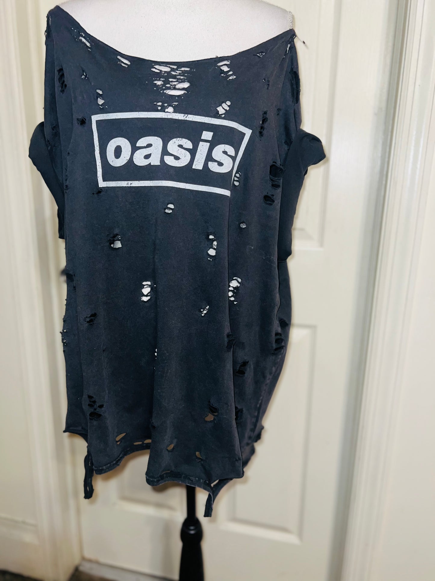 Oasis Double Sided Oversized Distressed Tee