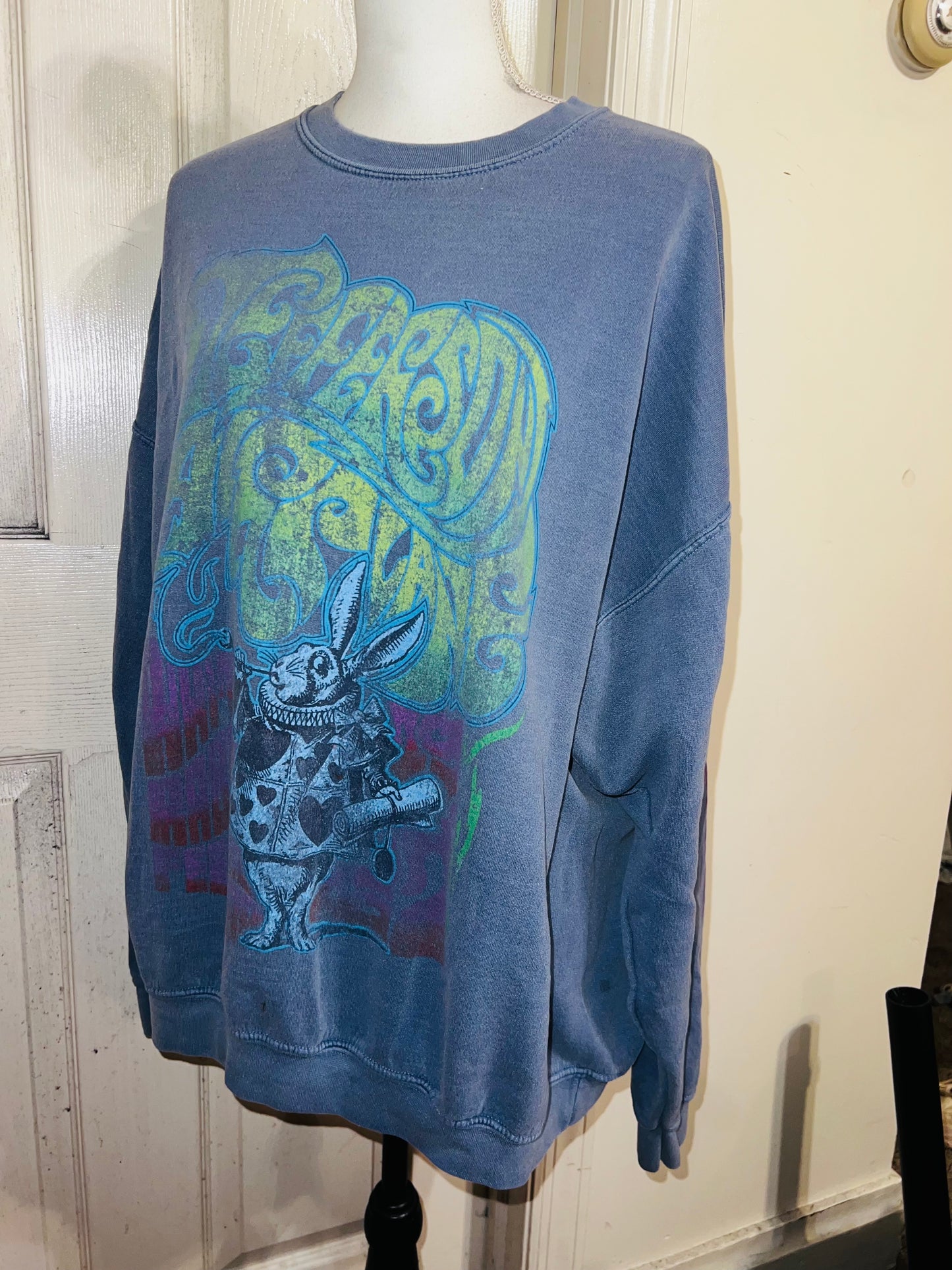 Jefferson Airplane Oversized Distressed Sweatshirt