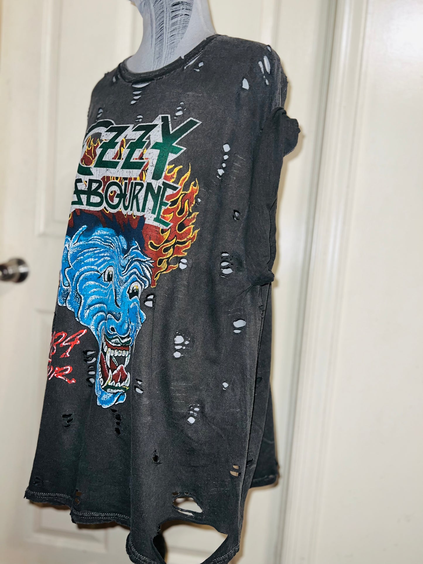 Ozzy Osbourne Double Sided Oversized Distressed Tee