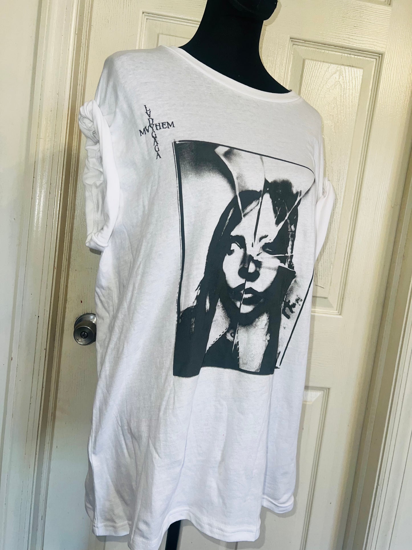 Lady Gaga Oversized Distressed Tee