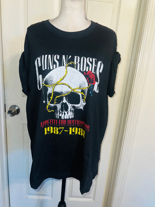 Guns N’ Roses Double Sided Oversized Distressed Tee