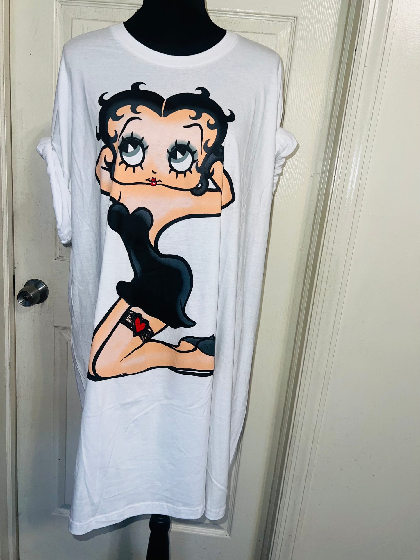 Betty Boop Oversized Distressed T-Shirt Dress