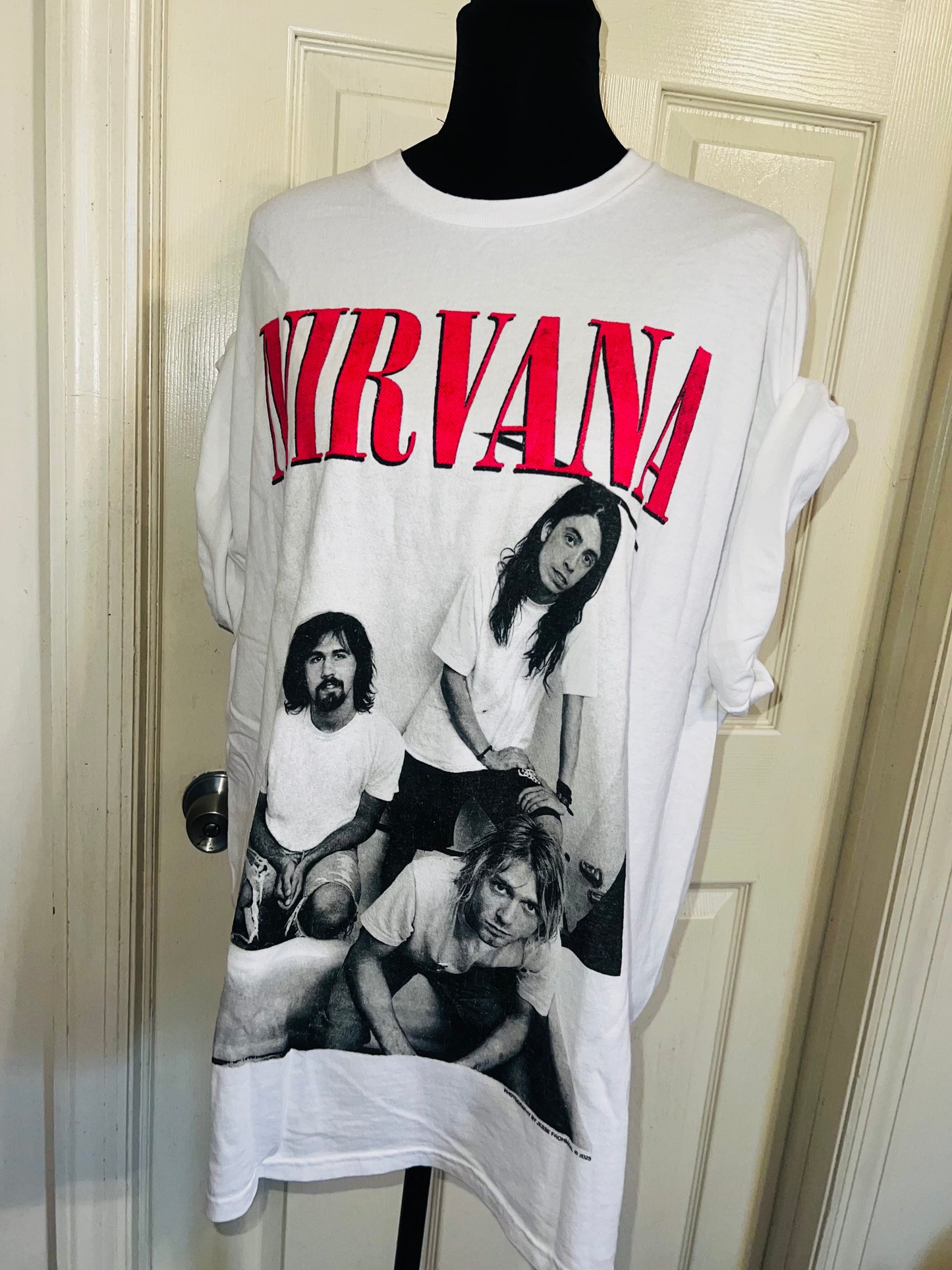 Nirvana Double Sided Oversized Distressed Tee