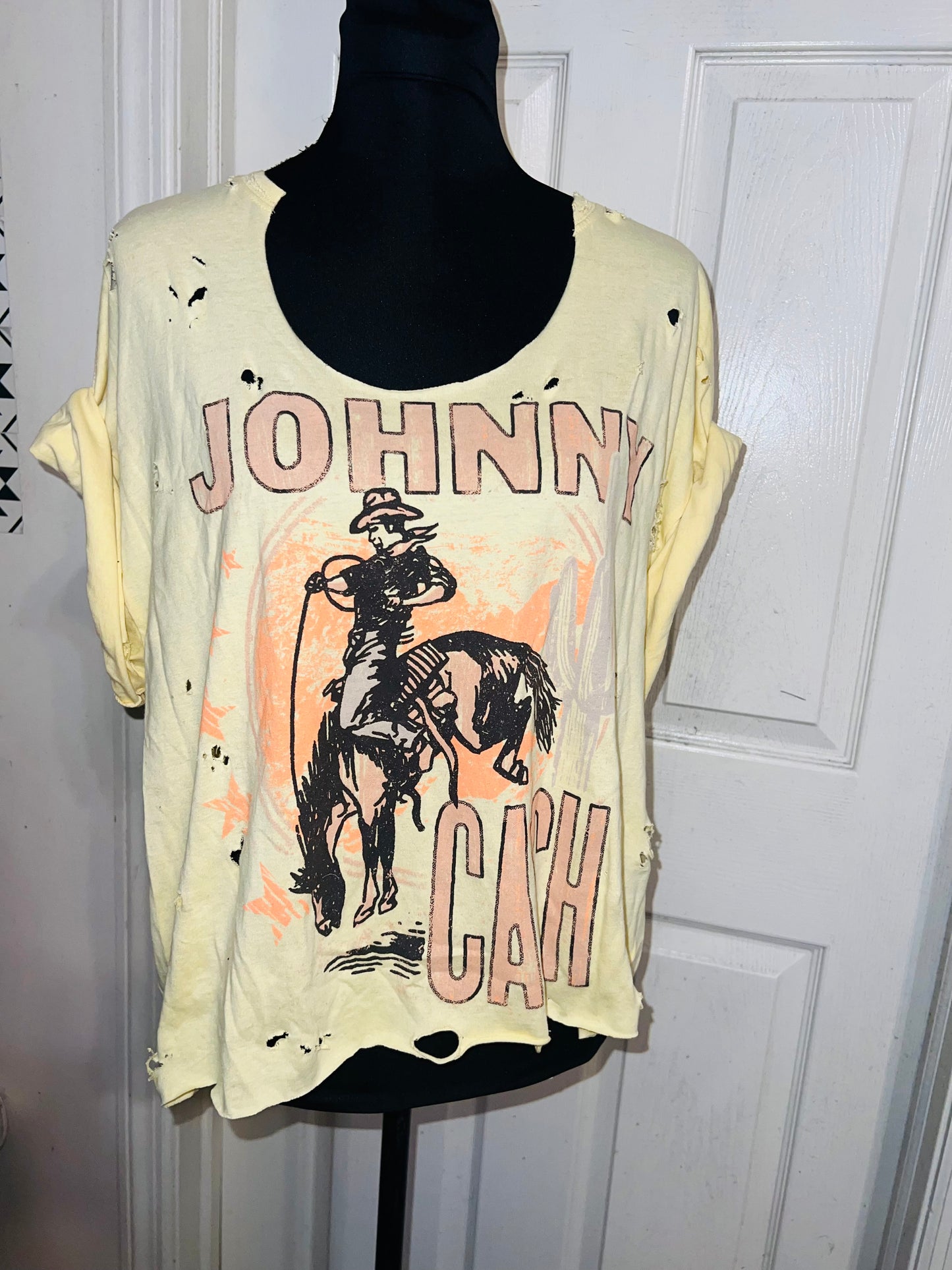 Johnny Cash Oversized Distressed Tee (As Is)