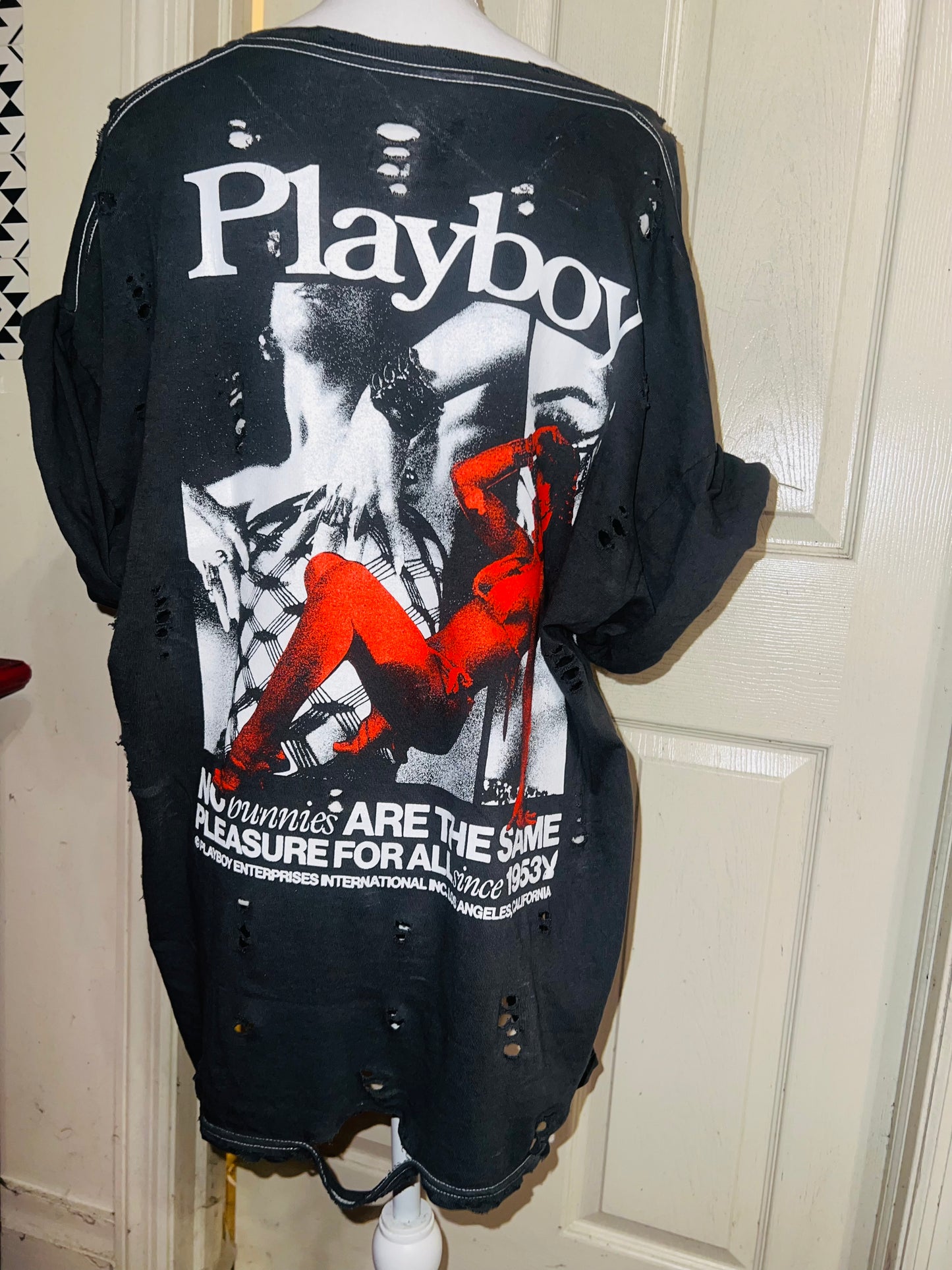 Playboy Double Sided Oversized Distressed Tee