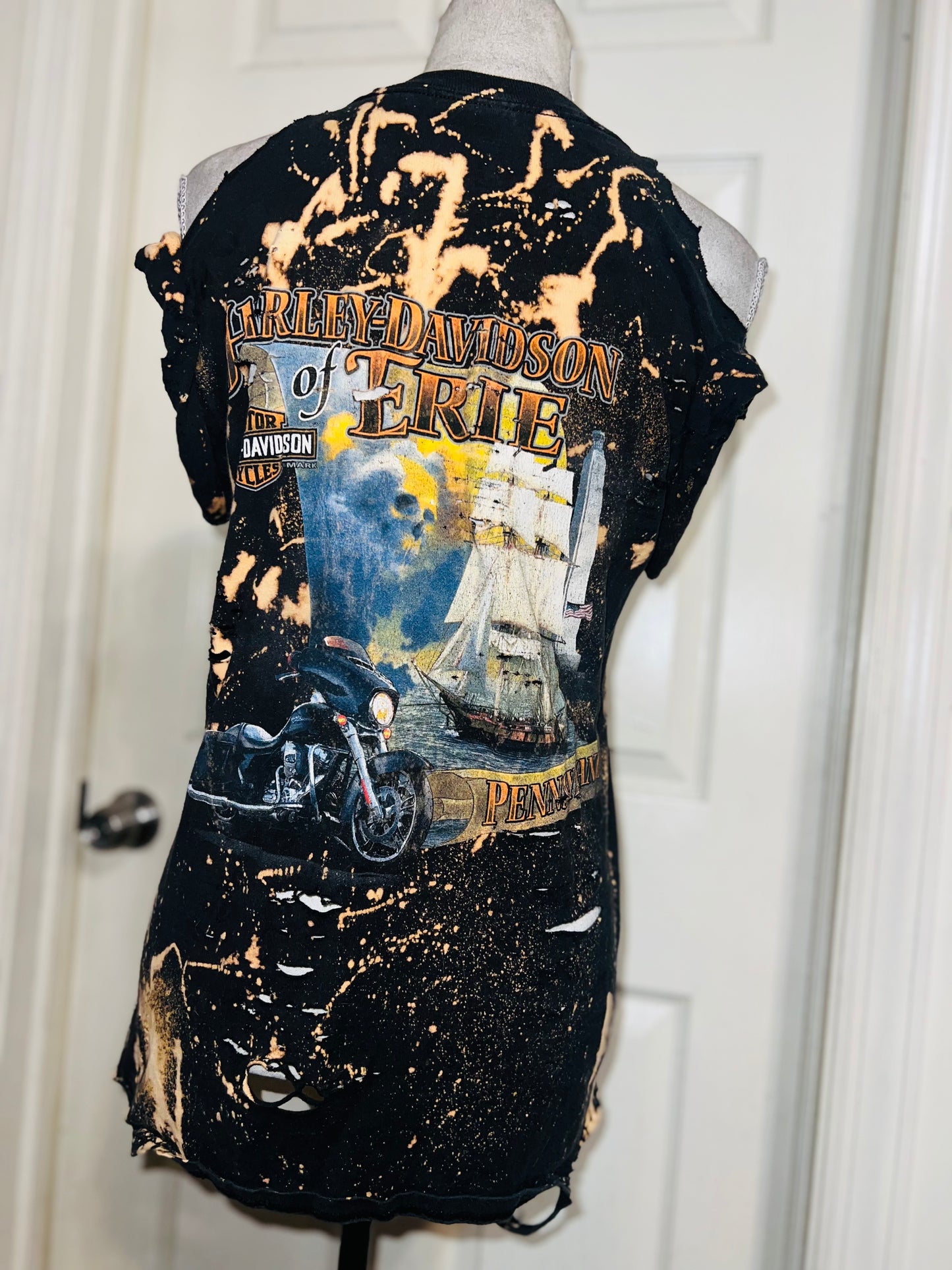 Harley Davidson Bleached Double Sided Distressed Tee