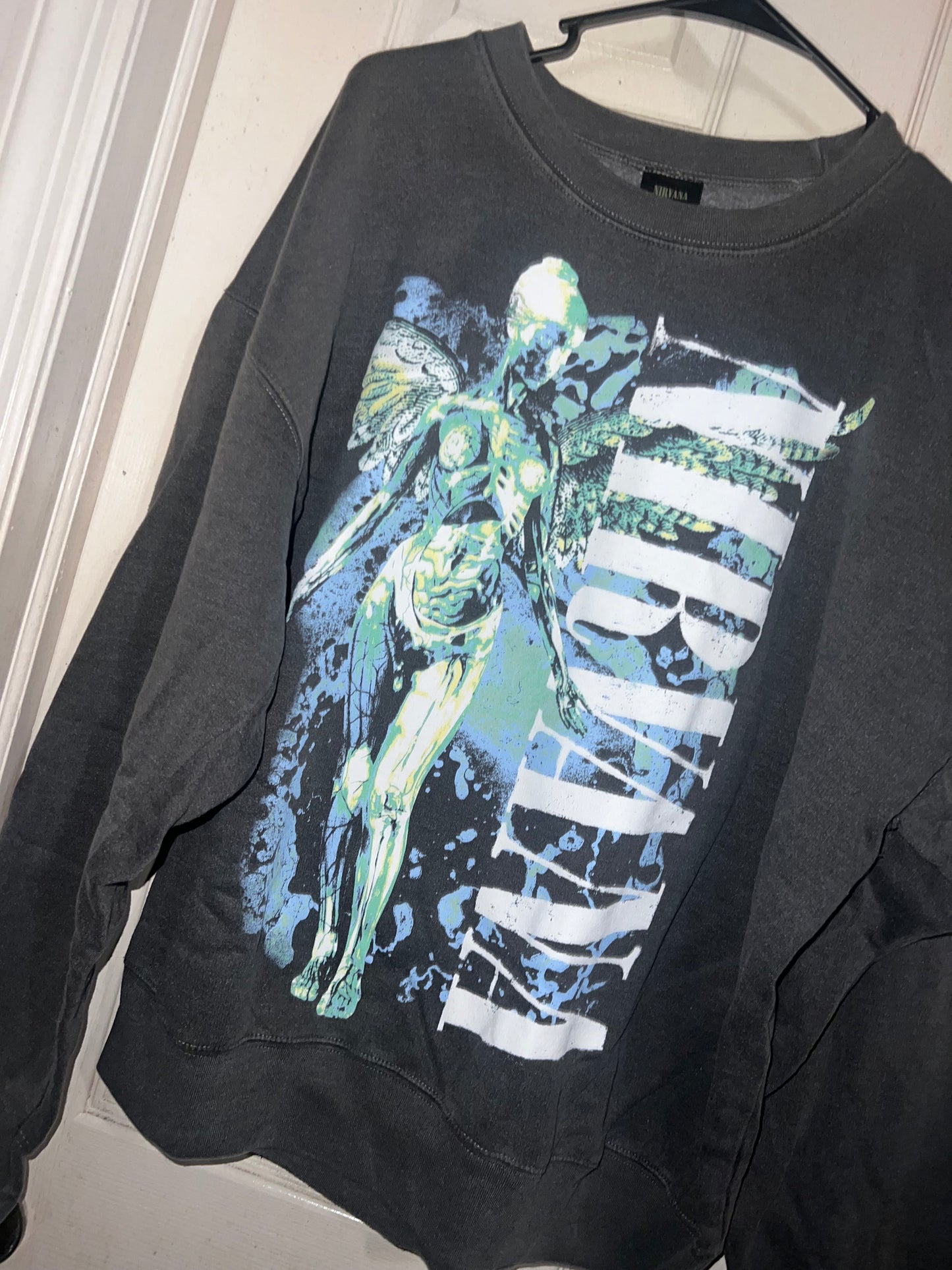 Nirvana Oversized Distressed Crewneck Sweatshirt