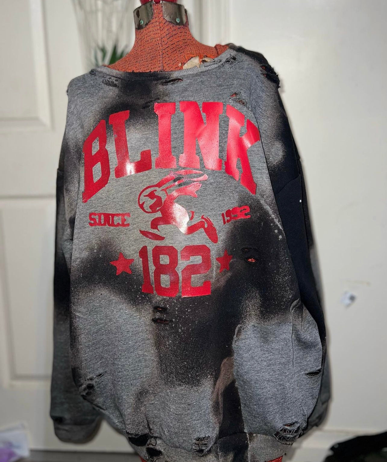 Blink 182 Oversized Distressed Sweatshirt