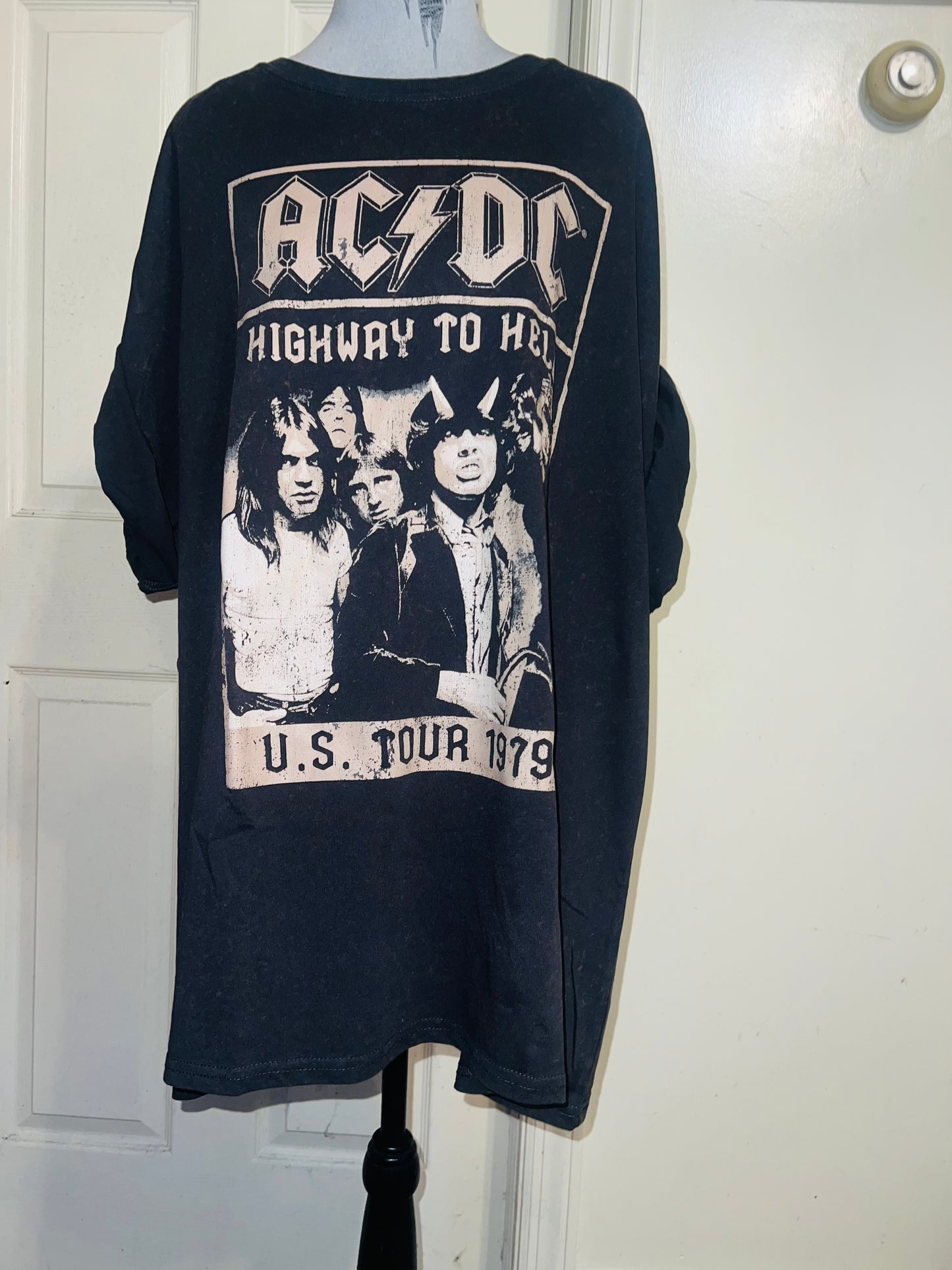 AC/DC Oversized Distressed Tee