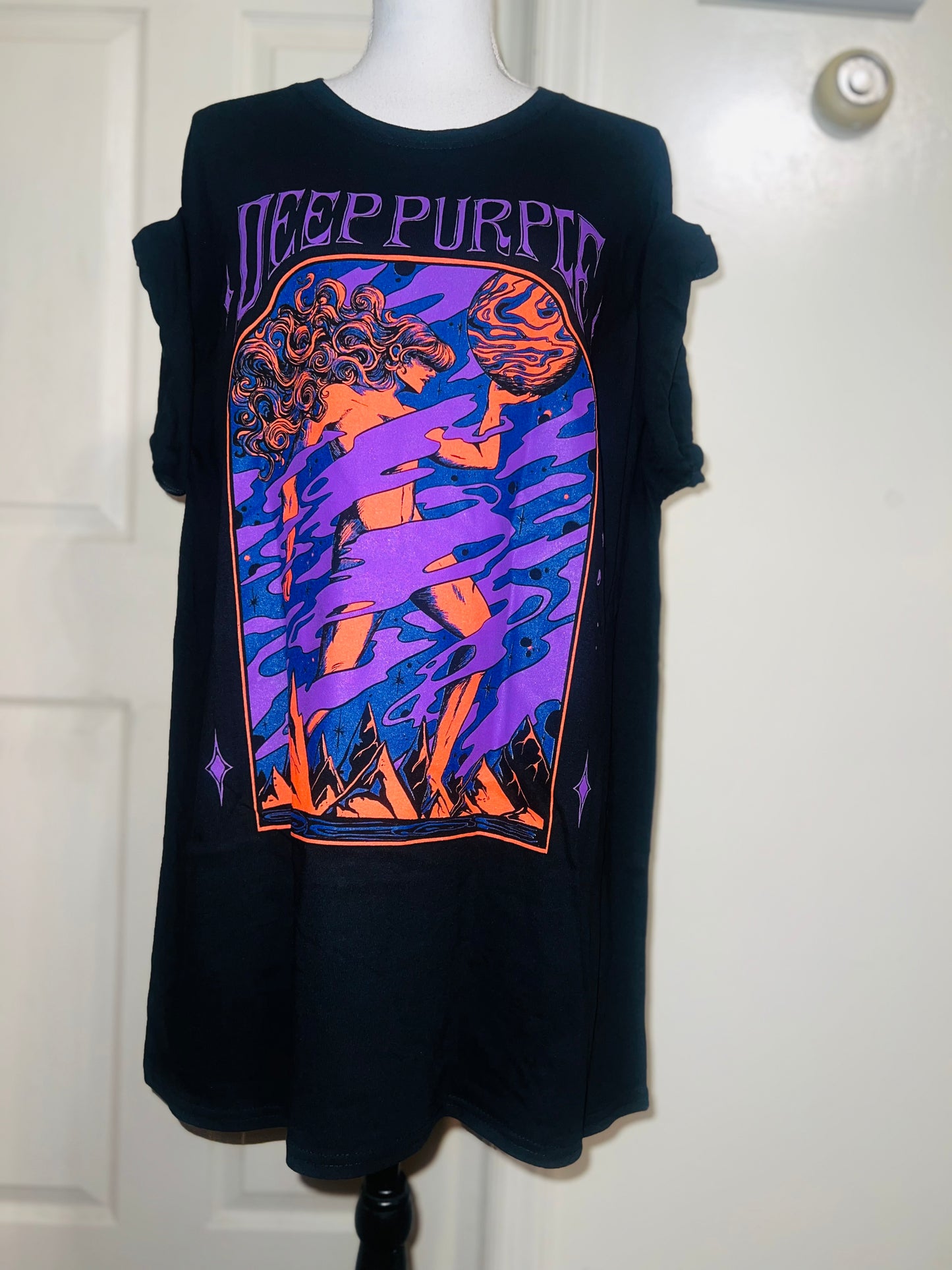 Deep Purple Oversized Distressed Tee