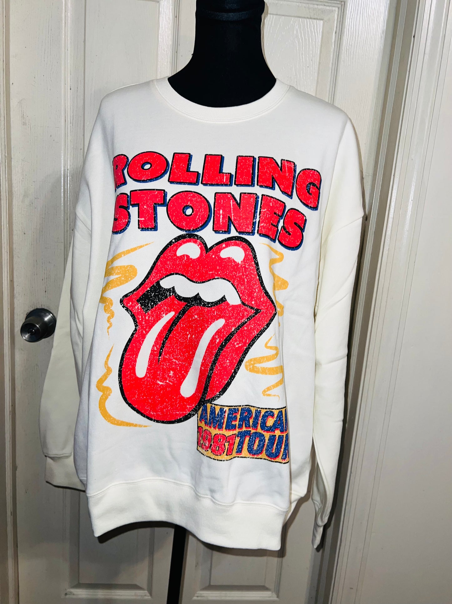 The Rolling Stones Oversized Distressed Sweatshirt