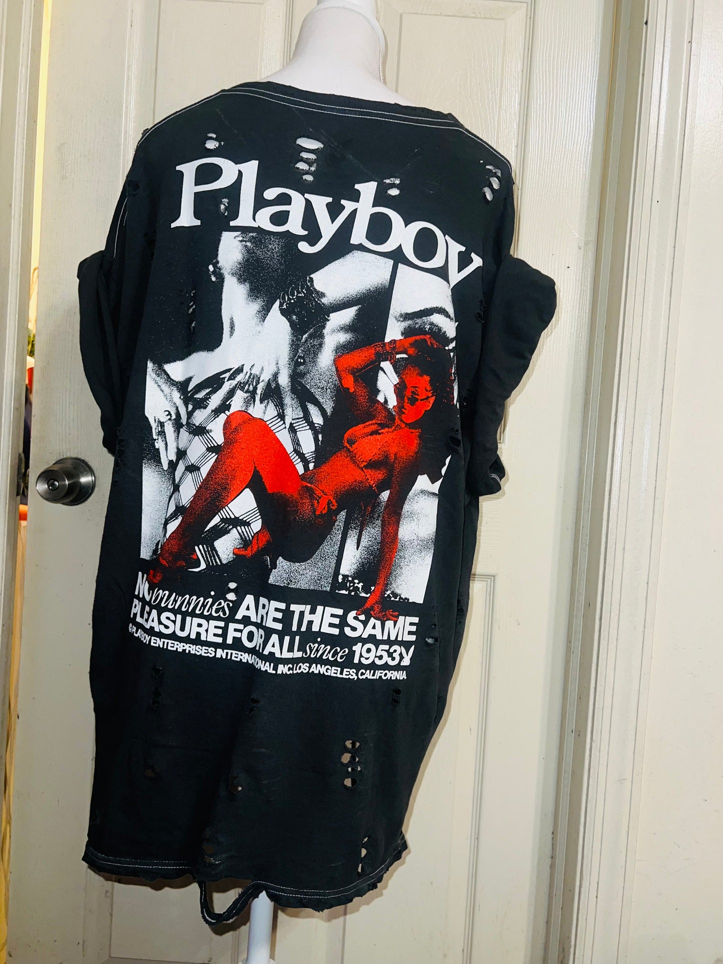 Playboy Double Sided Oversized Distressed Tee