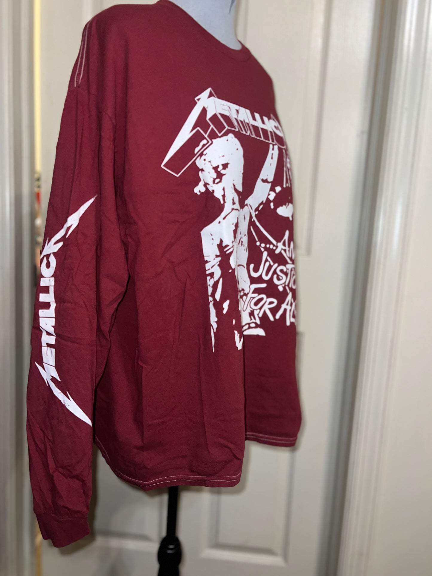 Metallica Long Sleeve Oversized Distressed Tee