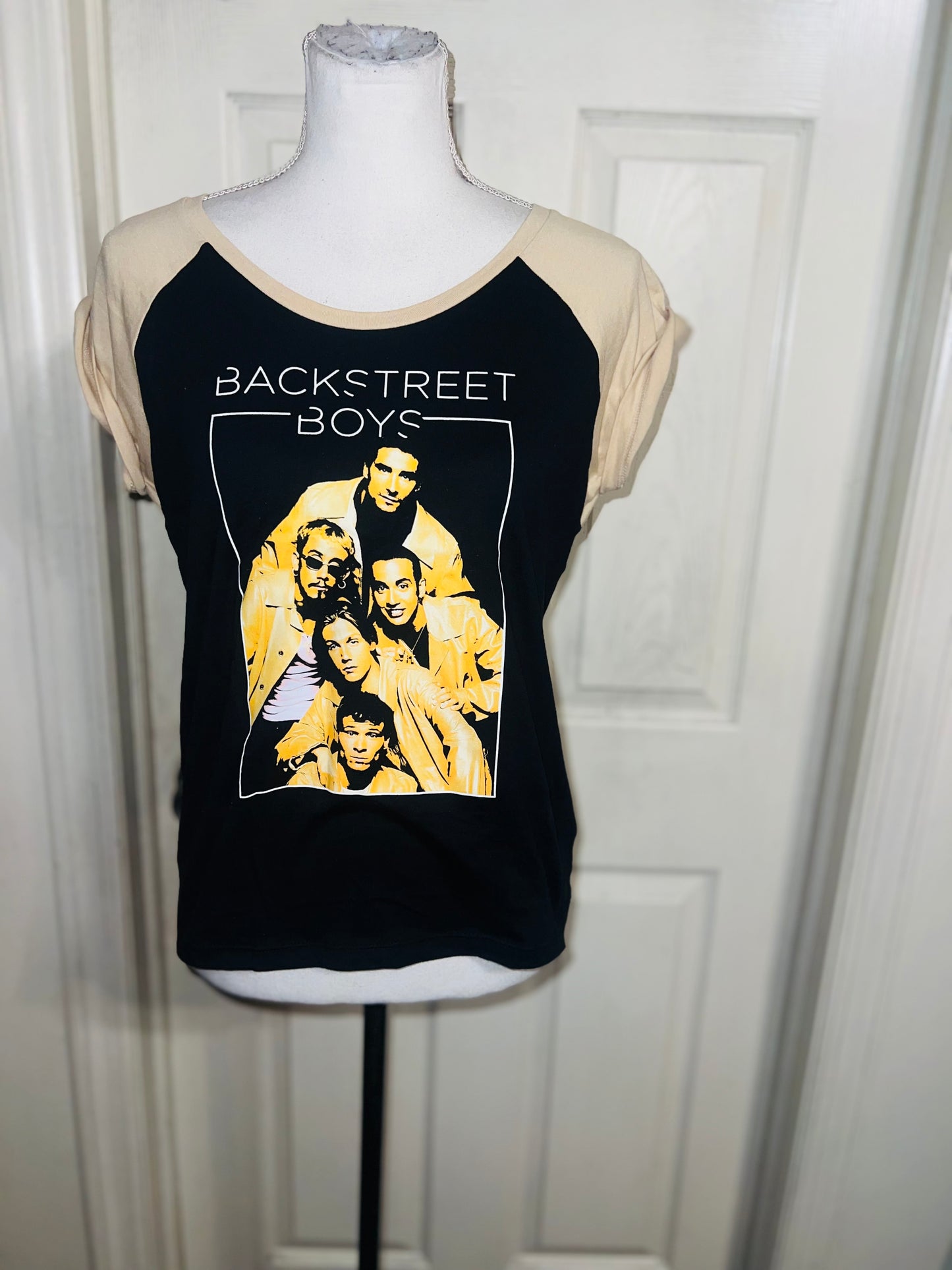 Backstreet Boys Raglan Oversized Distressed Baby Tee