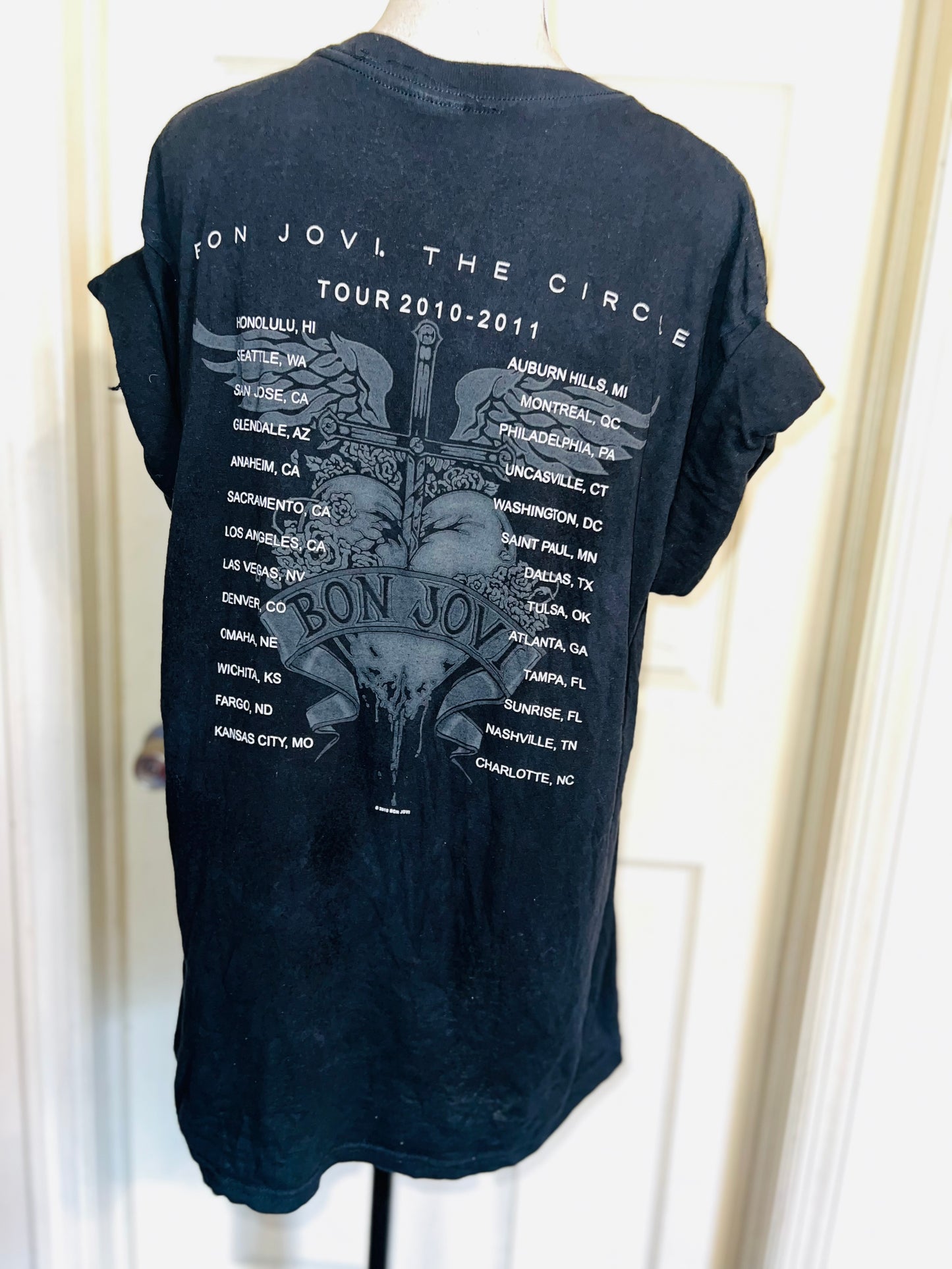 Bon Jovi Double Sided Oversized Distressed Tee