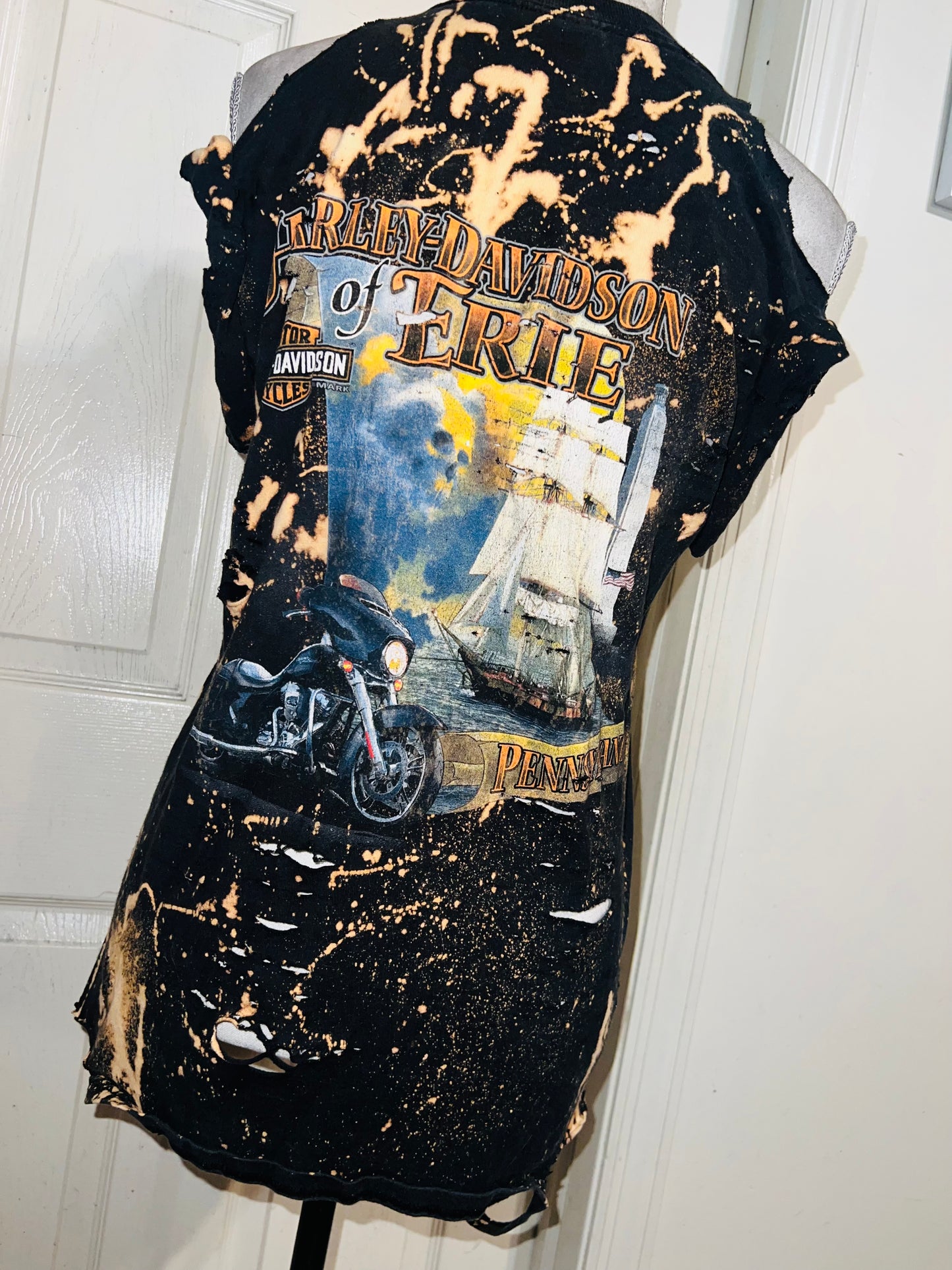 Harley Davidson Bleached Double Sided Distressed Tee