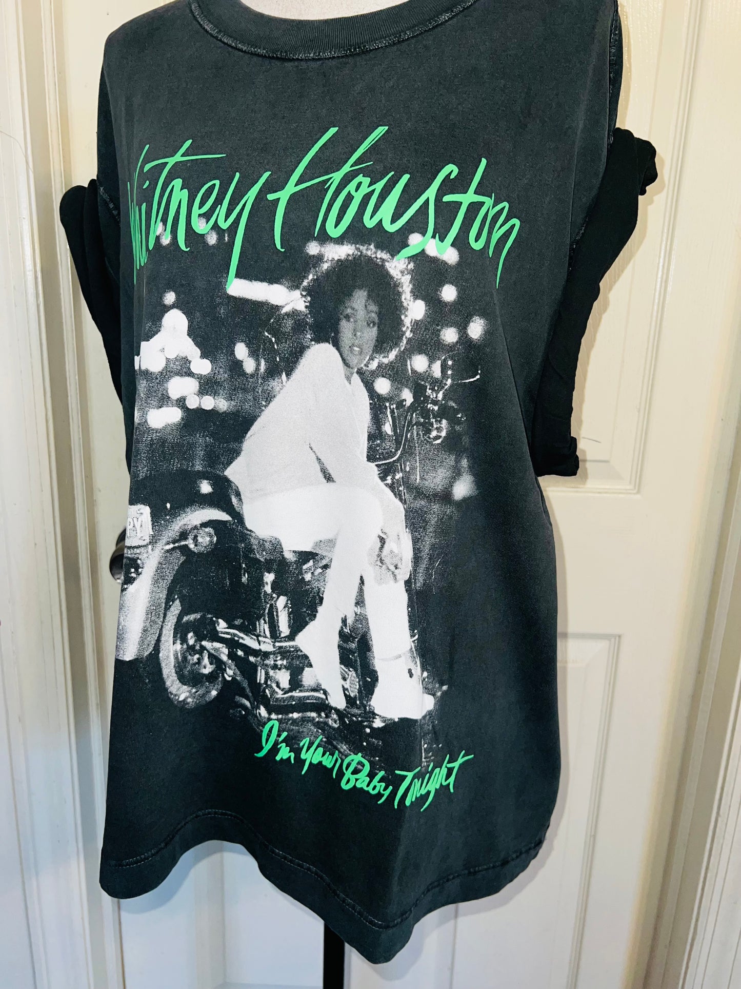 Whitney Houston Double Sided Oversized Distressed Tee
