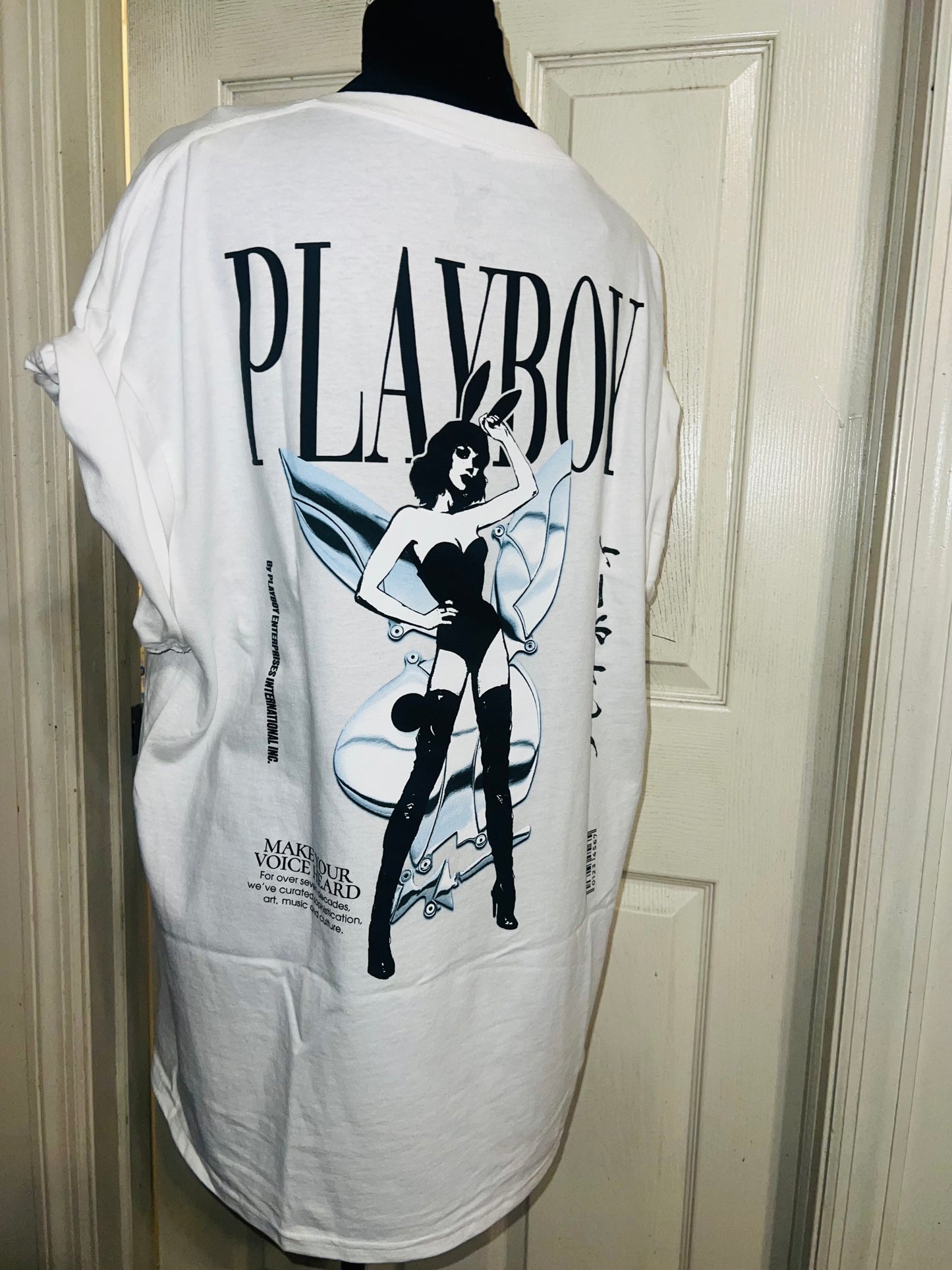 Playboy Double Sided Oversized Distressed Tee