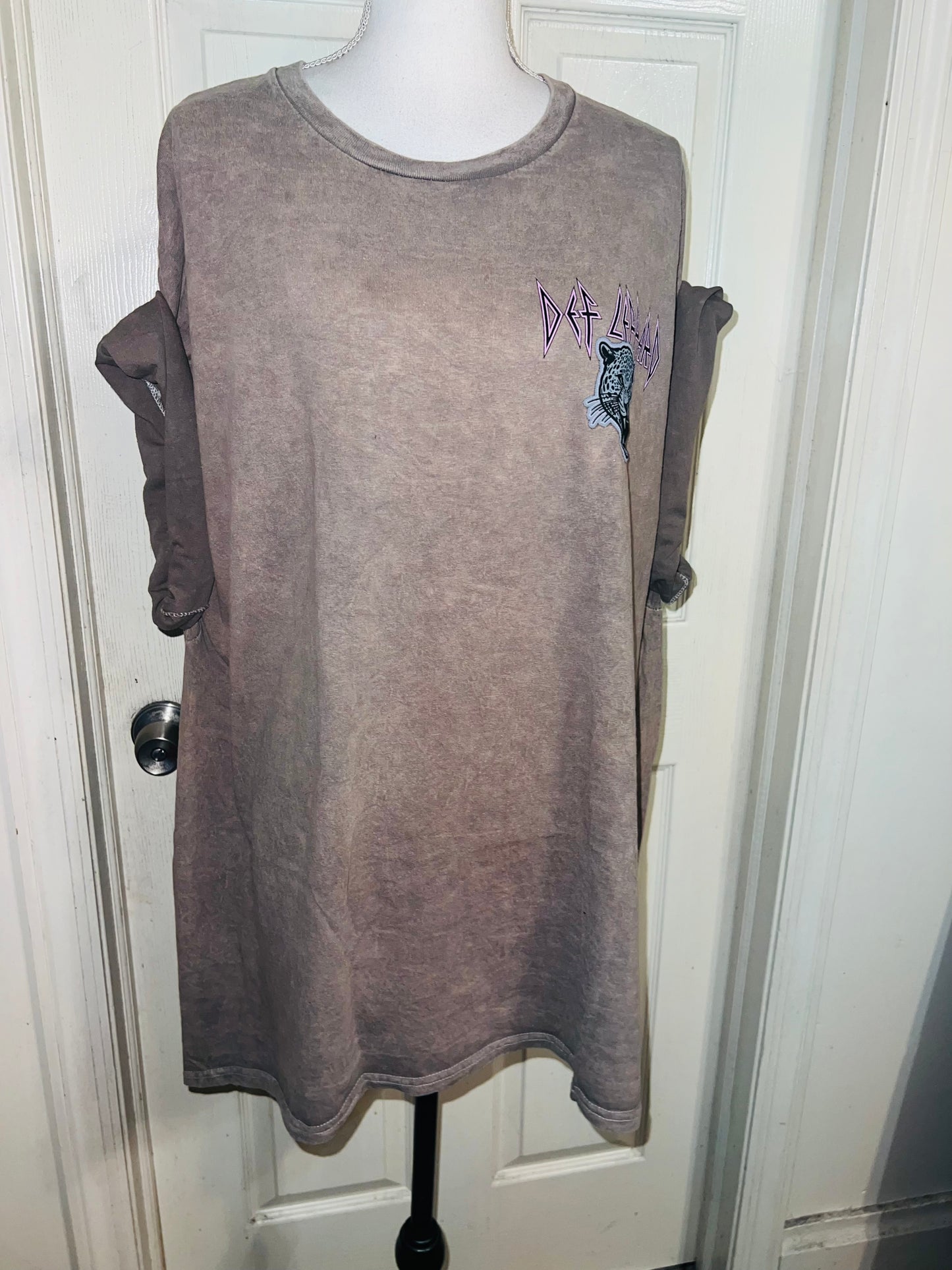 Def Leppard Double Sided Oversized Distressed Tee