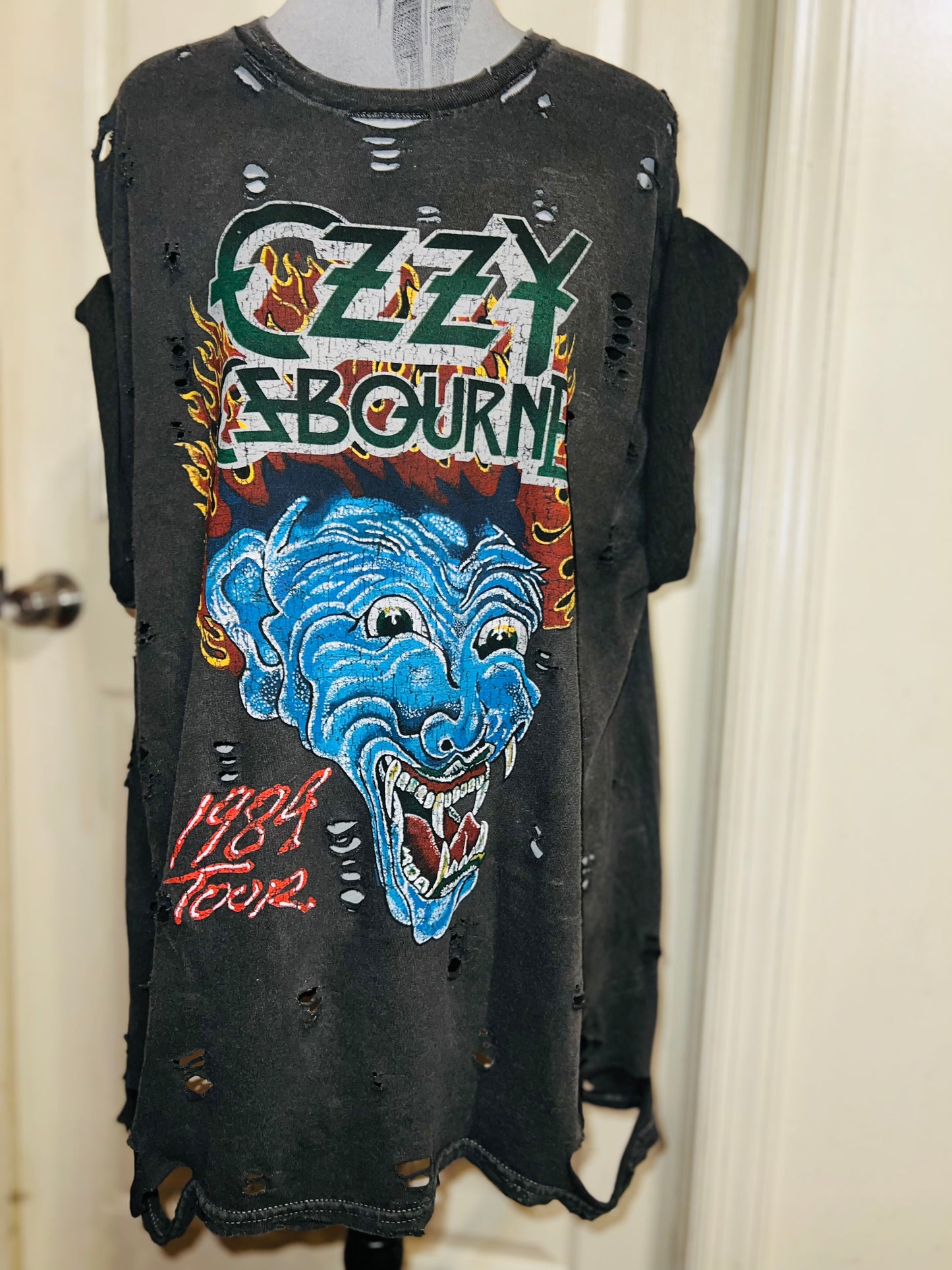 Ozzy Osbourne Double Sided Oversized Distressed Tee