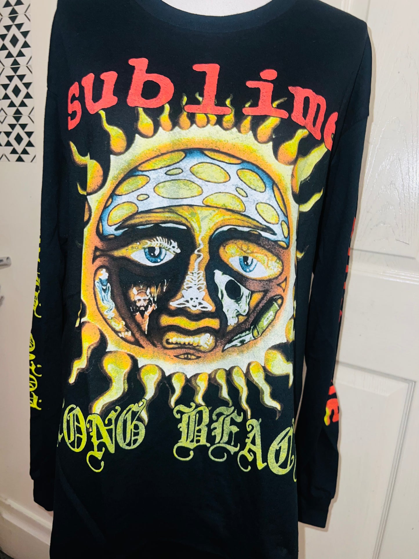 Sublime Oversized Distressed Long Sleeve Tee