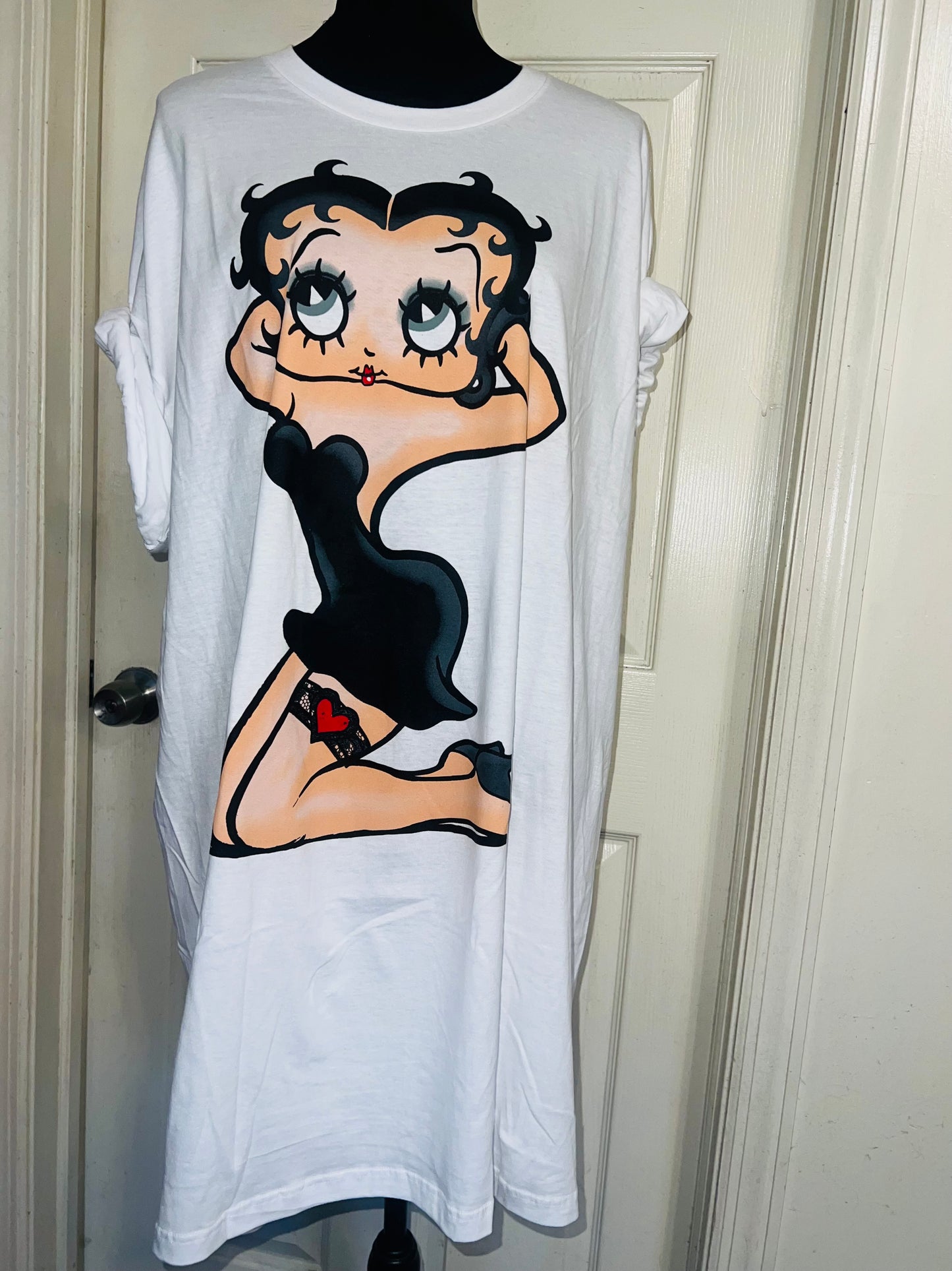 Betty Boop Oversized Distressed T-Shirt Dress