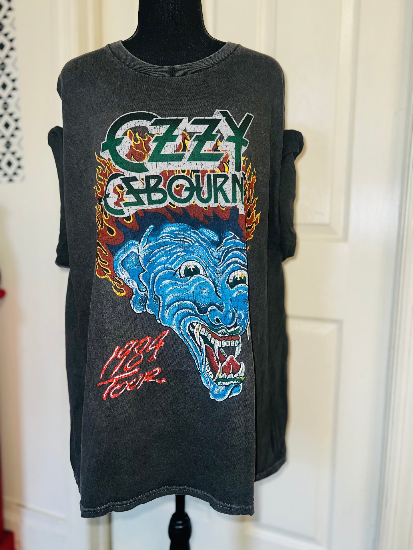 Ozzy Osbourne Double Sided Oversized Distressed Tee