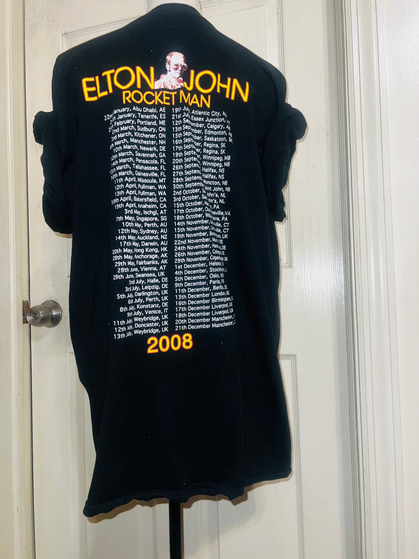 Elton John Vintage Double Sided Oversized Distressed Tee