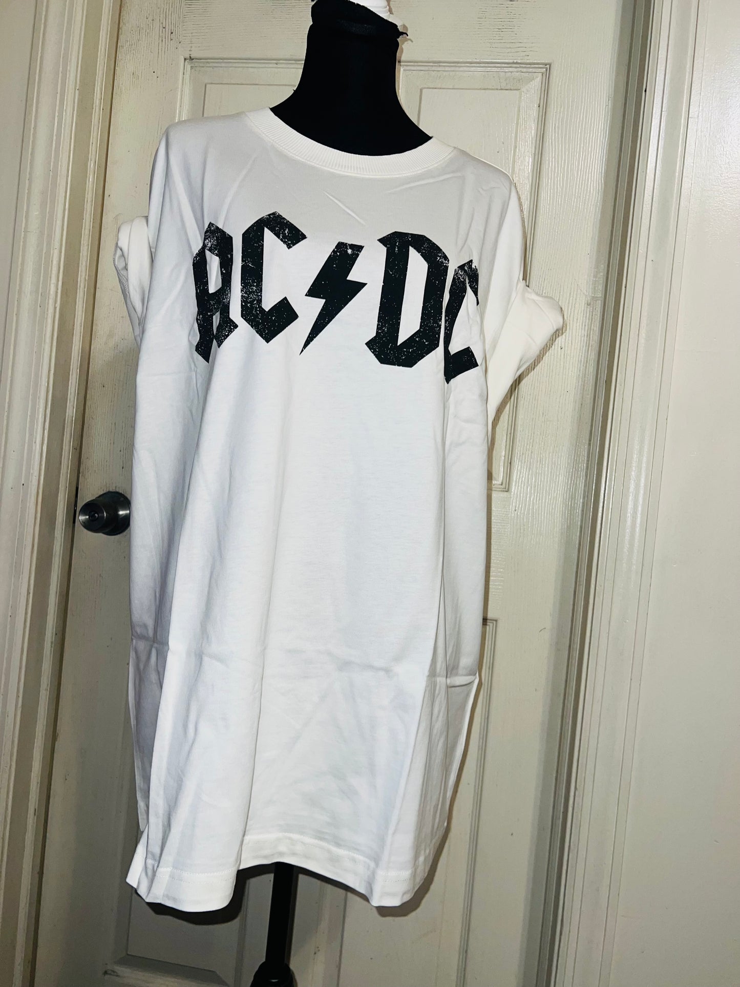 AC/DC Oversized Distressed Tee