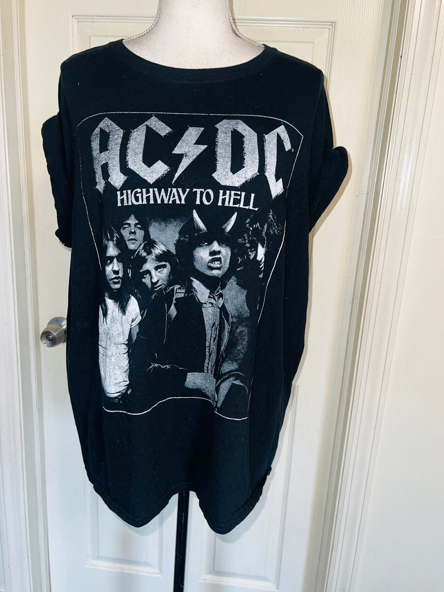 AC/DC Highway to Hell Distressed Oversized Tee