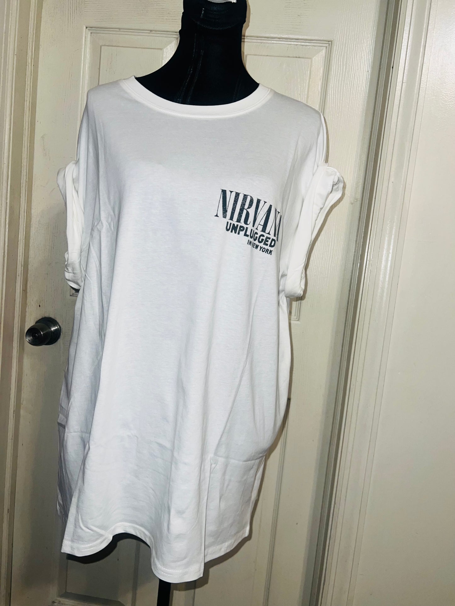 Nirvana Double Sided Oversized Distressed Tee