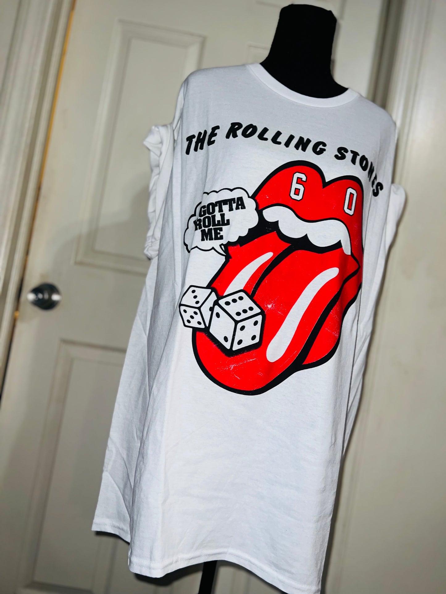 Rolling Stones Tumbling Dice Oversized Distressed Tee